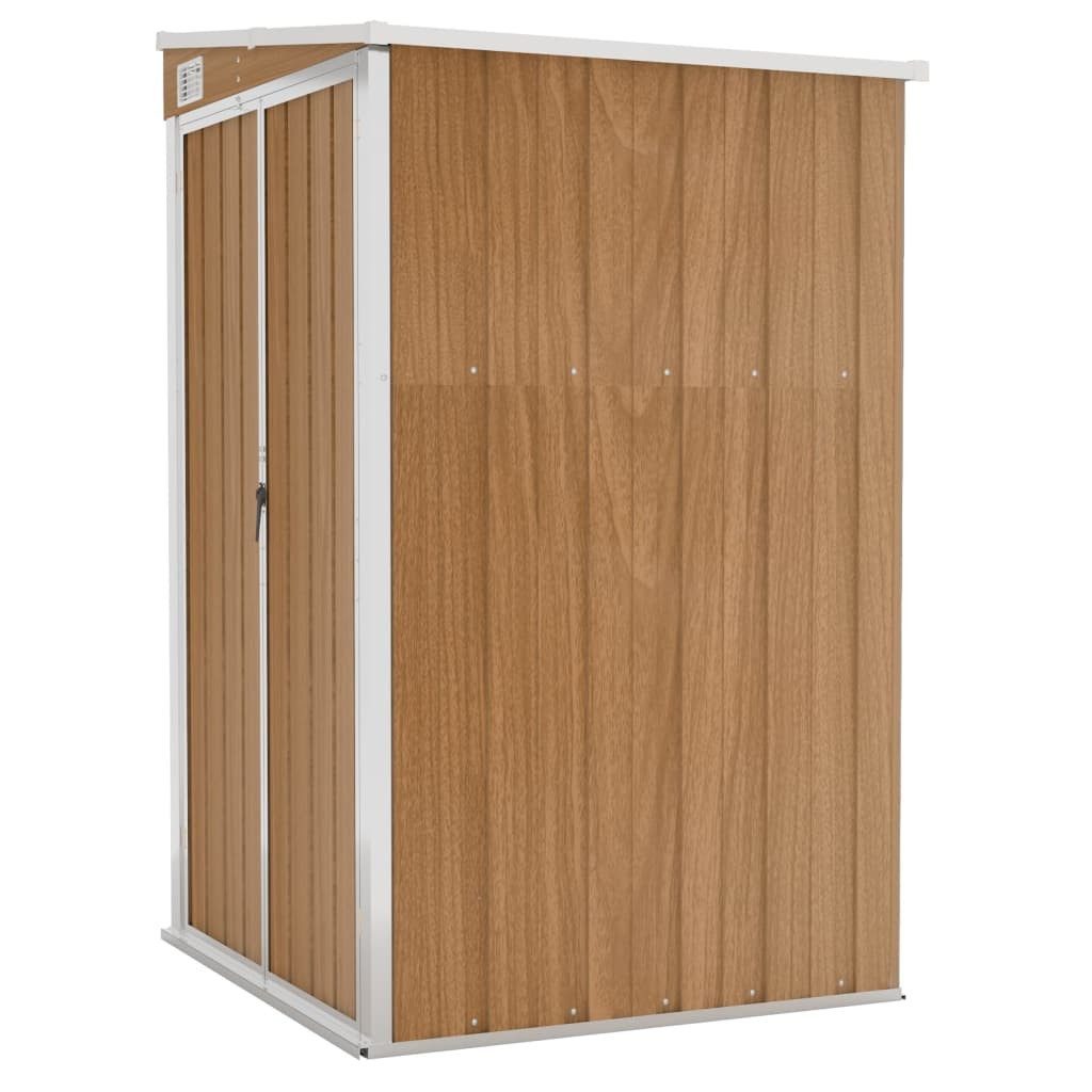 vidaXL Garten-Geräteschrank Braun - 118 x 100 x 178 cm Gartenschrank Metall Wand-Geräteschuppen B