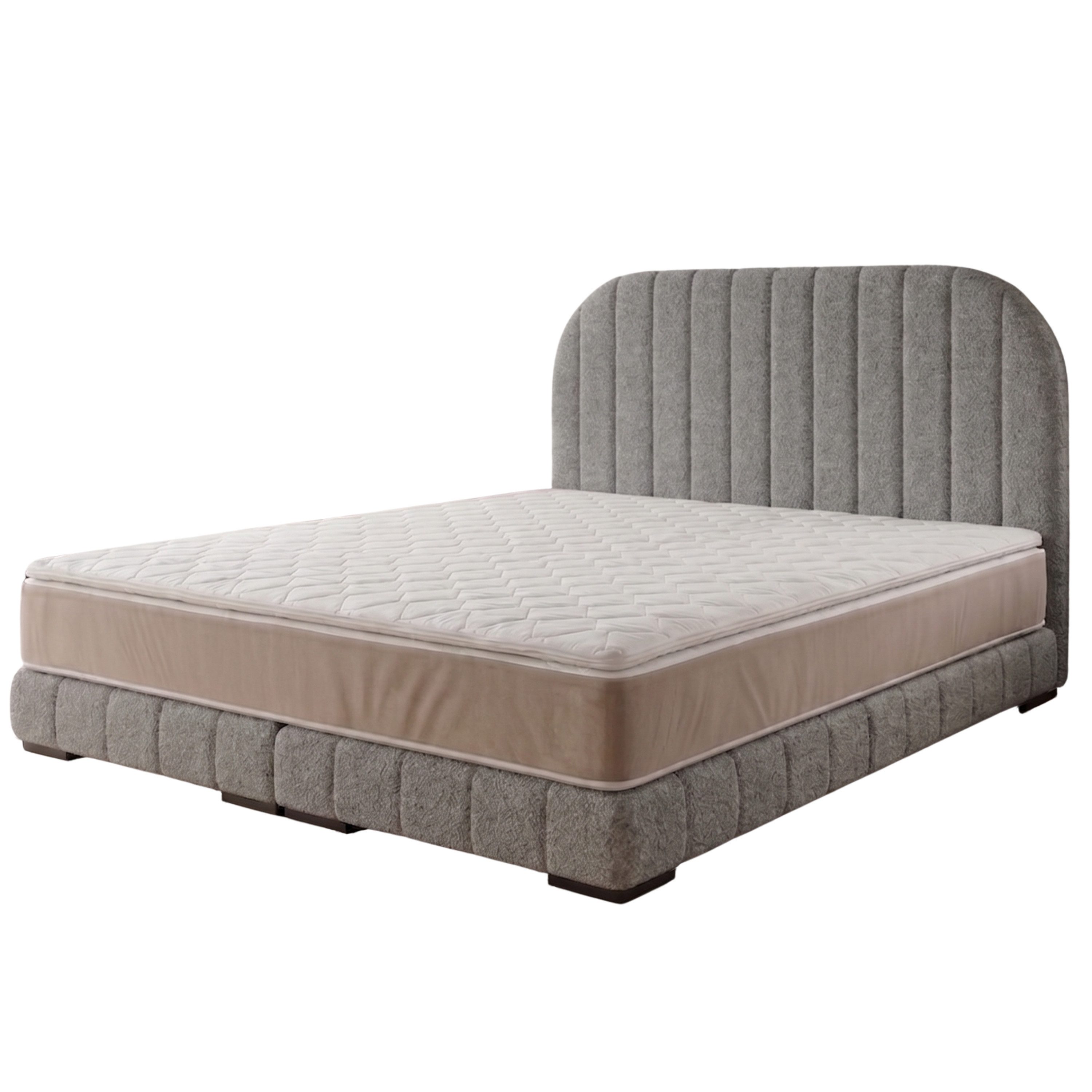 A&J MöbelLand GmbH Bett Polsterbett LEON als Bettgestell mit Kopfteil (Länge: 209 cm, Höhe Kopfteil: 110 cm, 4 Kopfteil-Varianten, 7 Größen zur Auswahl, Modernes Design, TOP ANGEBOT!, Inklusive Bettgestell), Komplettgestell-Set