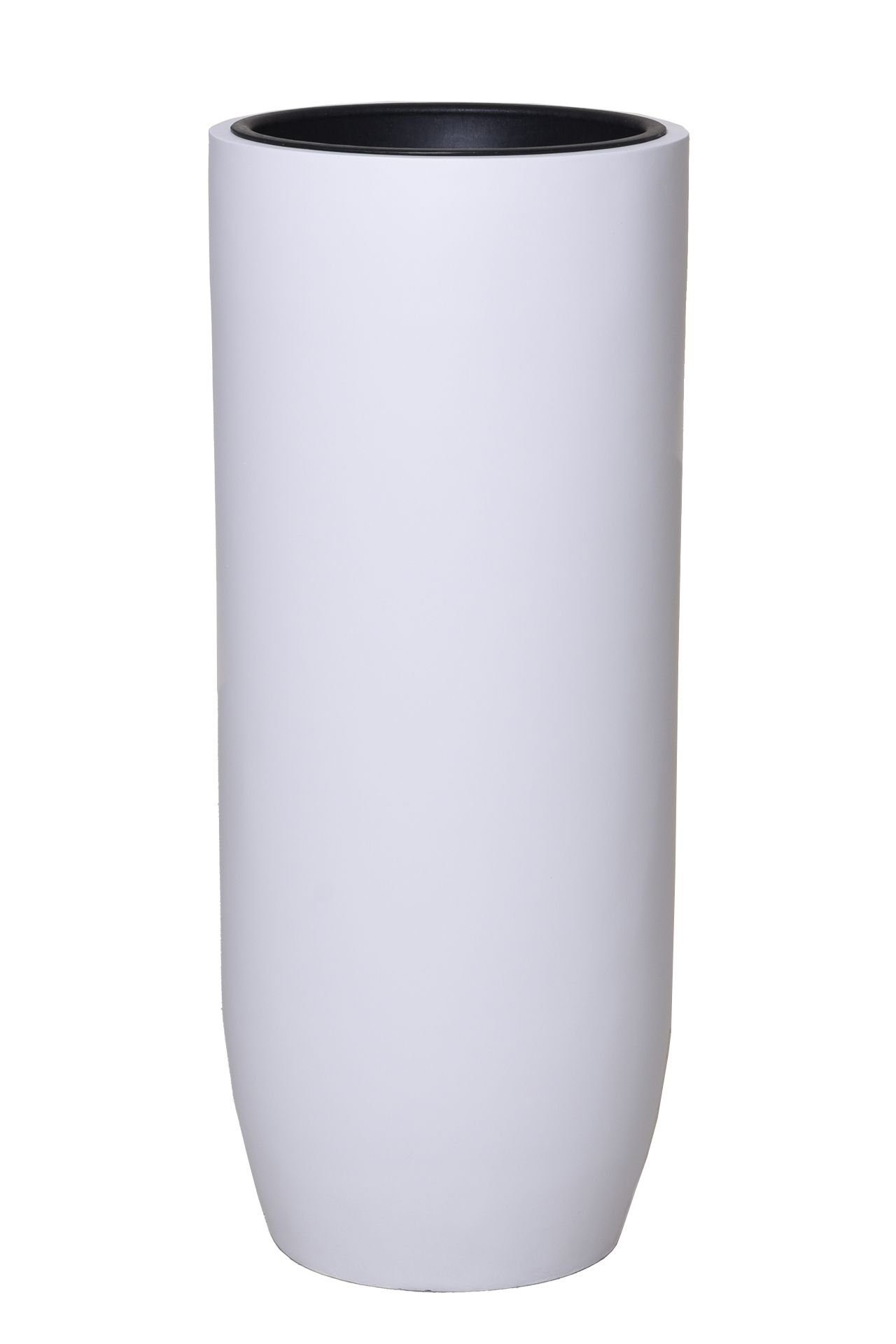 Fiberglas Bodenvase - cm Pflanzkübel Weiß SOLERIO Pflanzgefäß Matt 33x80 VIVANNO