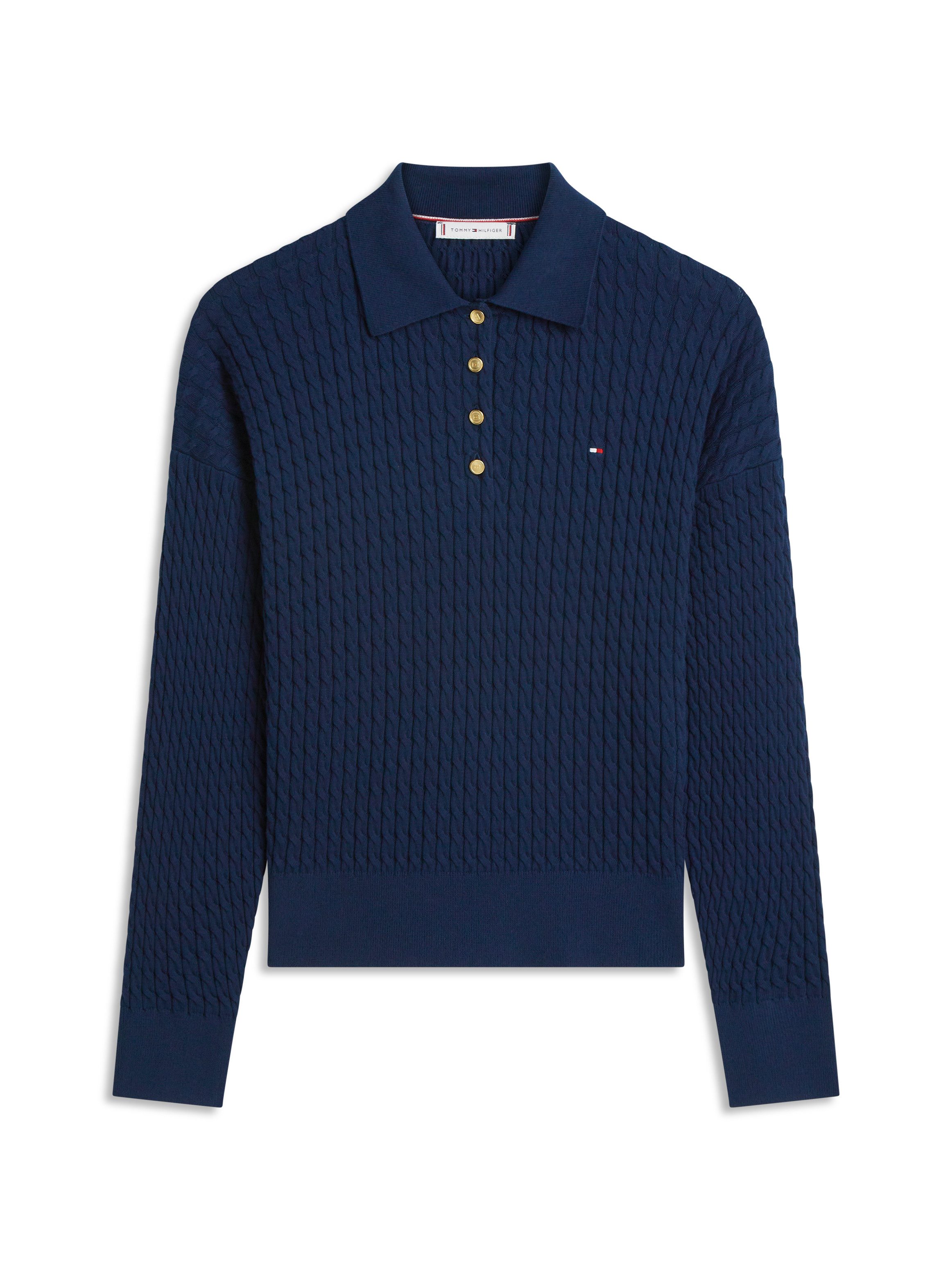 Strickpullover CO CABLE FINE GG RLXD POLO SWT