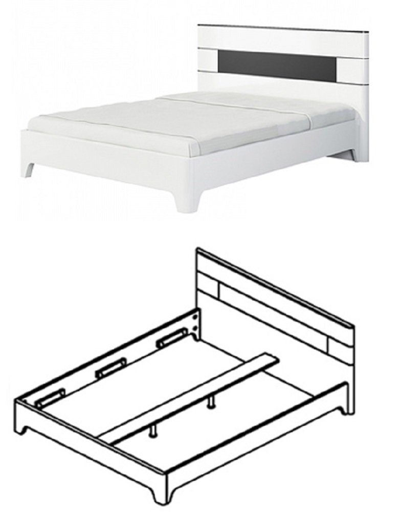 Feldmann-Wohnen Schlafzimmer-Set VERONA, (Set, Kleiderschrank 2 200 x Bett + + 1 cm 4-St., Liegefläche: Nachtkonsolen), 160 1