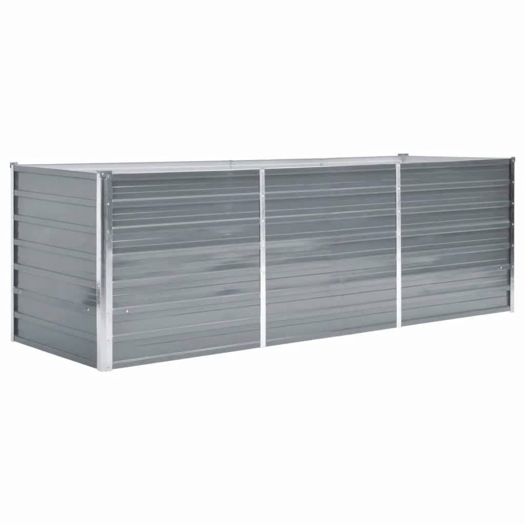furnicato Hochbeet Garten-aus verzinktem Stahl 240 x 80 x 77 cm Grau