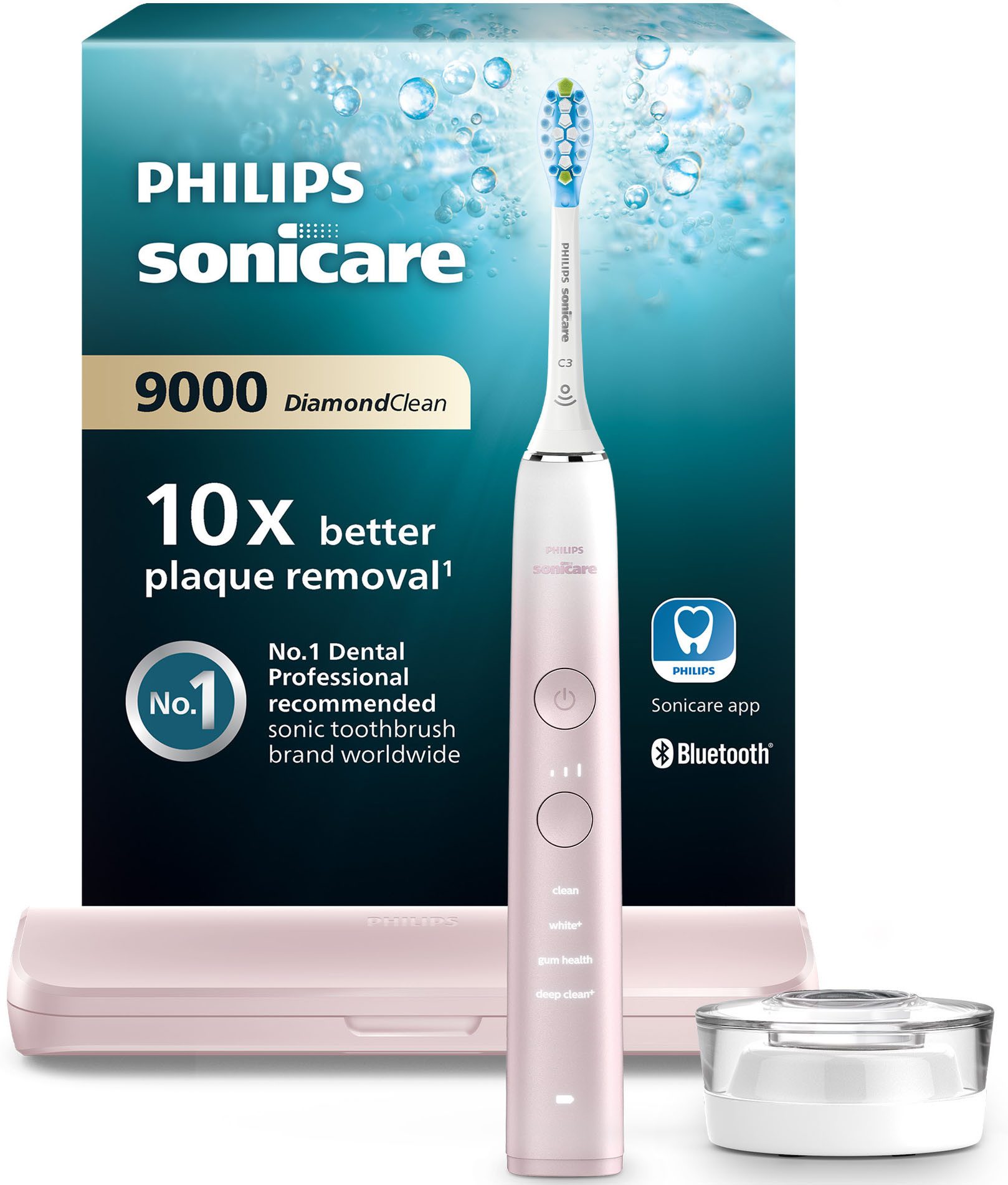 Philips Sonicare Elektrische Zahnbürste DiamondClean 9000 Special Edition HX9911, Aufsteckbürsten: 1 St., mit integriertem Drucksensor, 4 Putzprogramme und 3 Intensitätsstufen