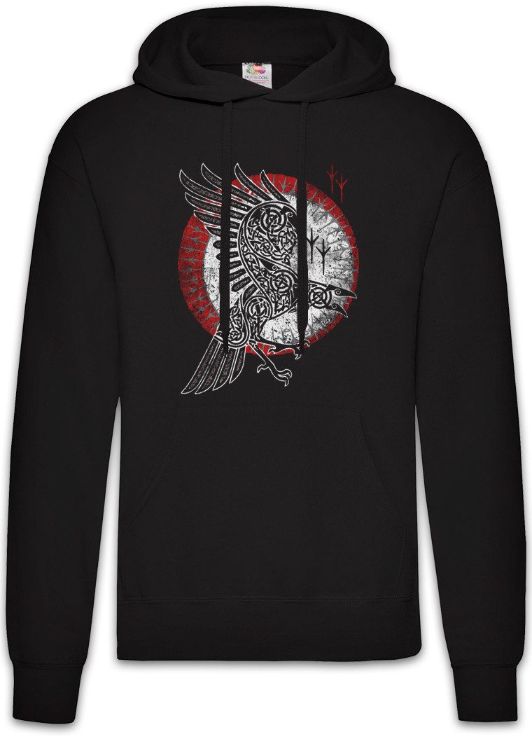 Urban Backwoods Hoodie Norse Raven Herren Hoodie Runes Wikinger Raben Wallhalla Thor Odhin (1-tlg) Vikings Hugin Munin Raben