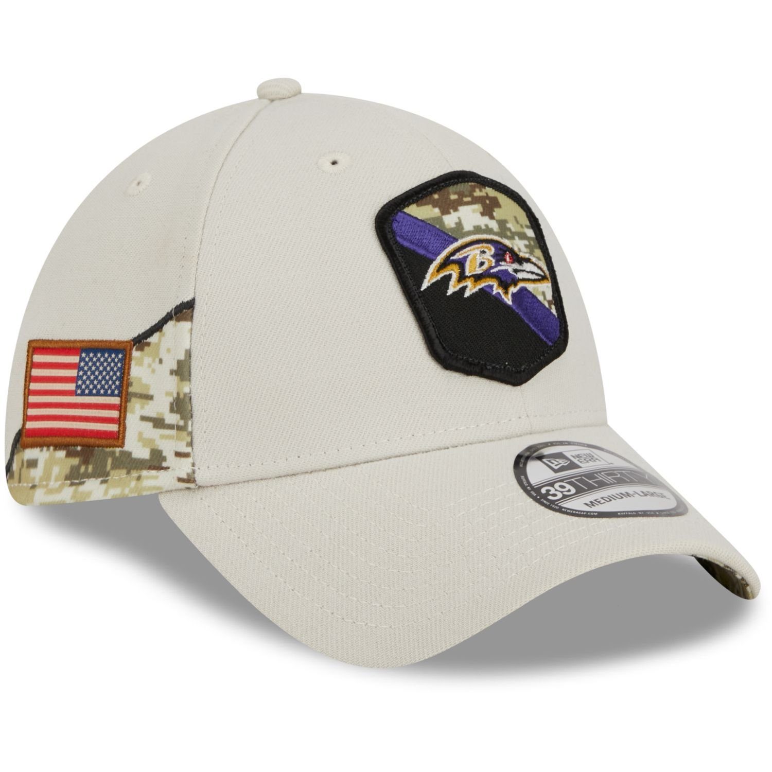 New Era Flex Cap 39Thirty StretchFit NFL Salute to Service Baltimore Ravens