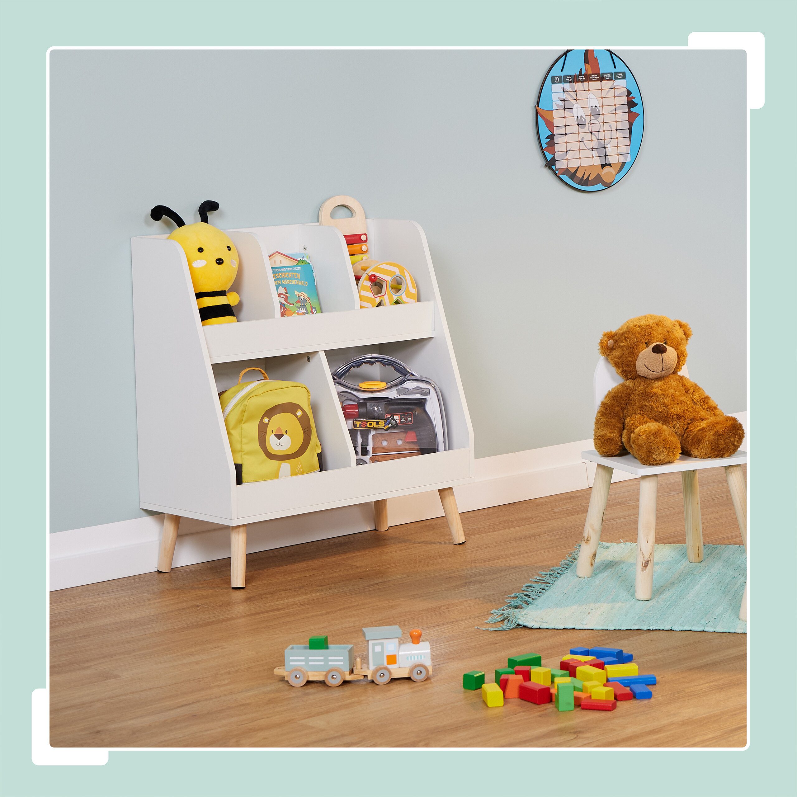 relaxdays Standregal Weißes Kinderregal mit 5 günstig online kaufen