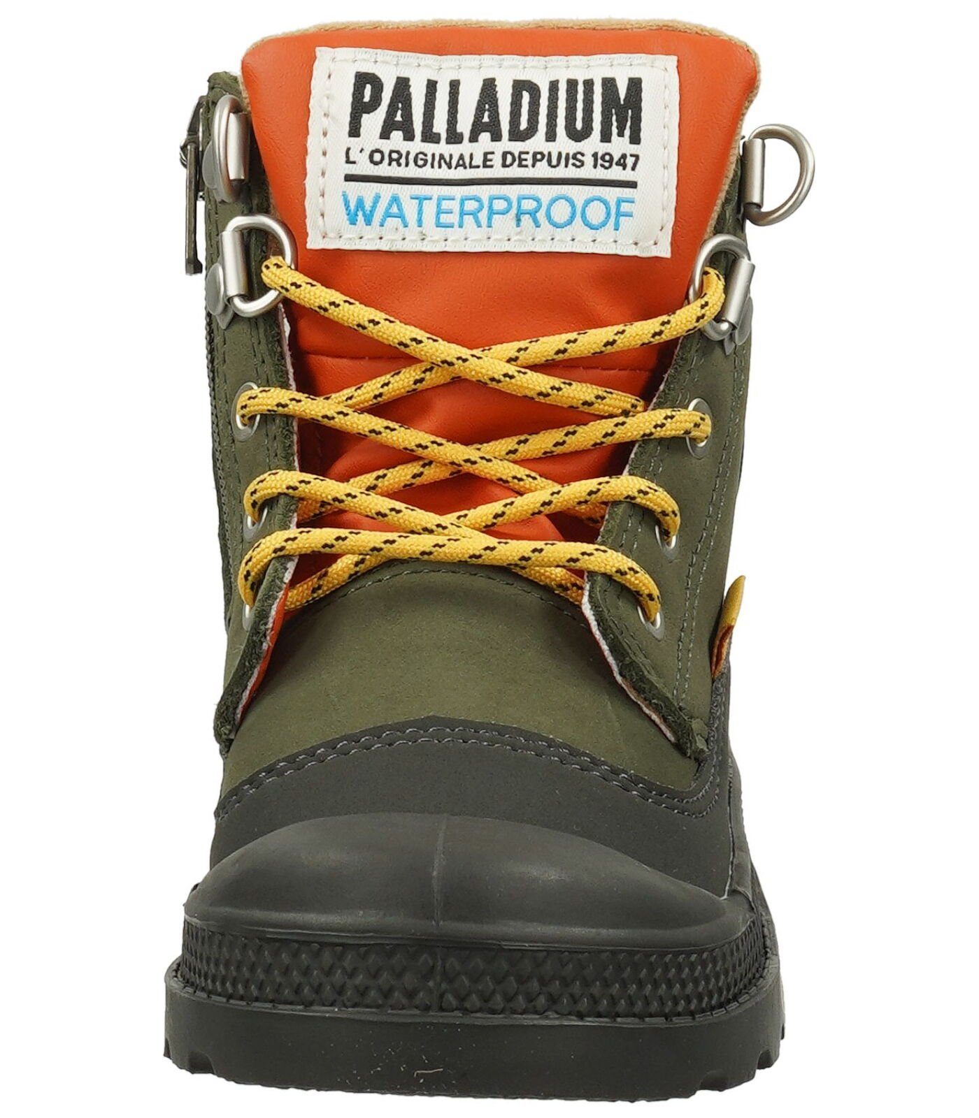 Palladium Stiefelette Schnürstiefelette Grün Lederimitat