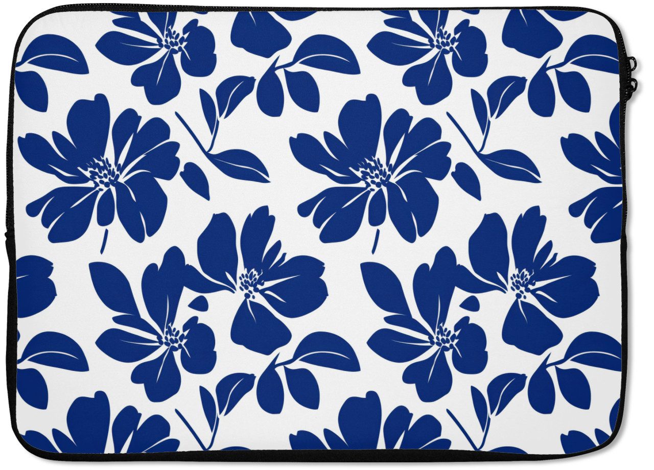 Laptop-Hülle Floral - Modern - Blau
