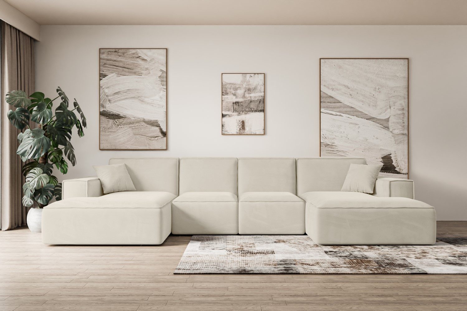 ALTDECOR Wohnlandschaft SIERRA-U, Sofa Praktische Bequeme Funktionsecke Couch U-Form Eckcouch, Corner Sofa U-Form Vielseitige Sofa Wohnlandschaft Wohnzimmer