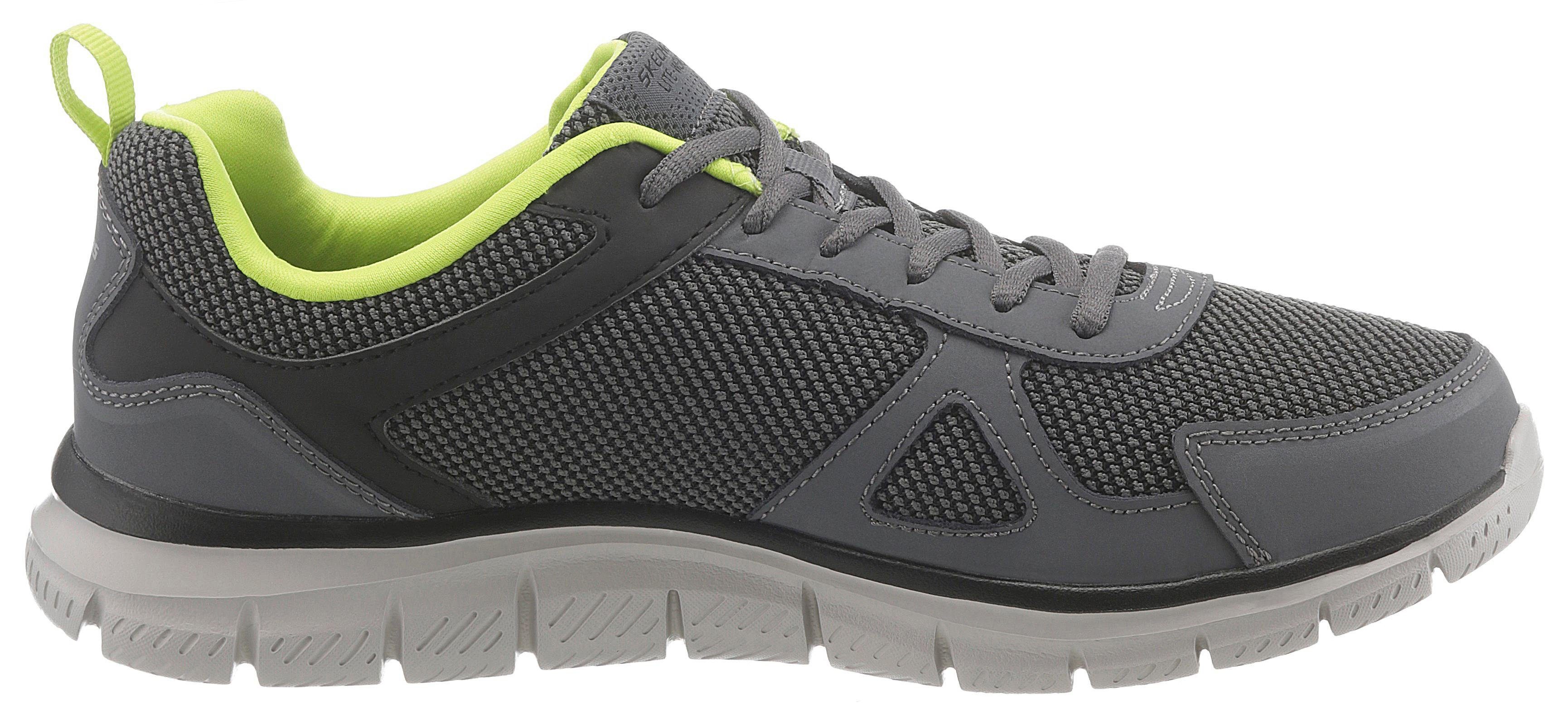 Skechers Charcoal-Black-Lime mit - Logo Sneaker Grau-Schwarz-Grün CCLM seitlichem / Track