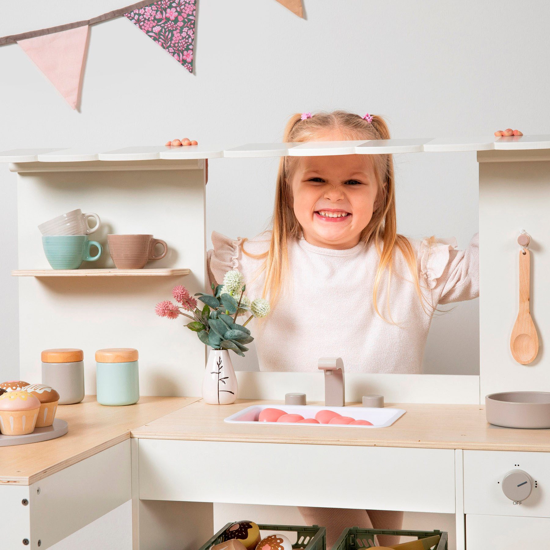 MUSTERKIND® Spielküche Robusta Holz, Kunststoff