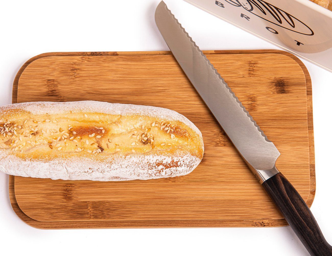 Zedelmaier Brotkasten Brotdosen aus Metall mit ökologischem Naturdeckel (als Schneidebrett), (MBH003&4), Geräumiger Retro Brotkasten aus Metall mit Holzdeckel, runder Rand