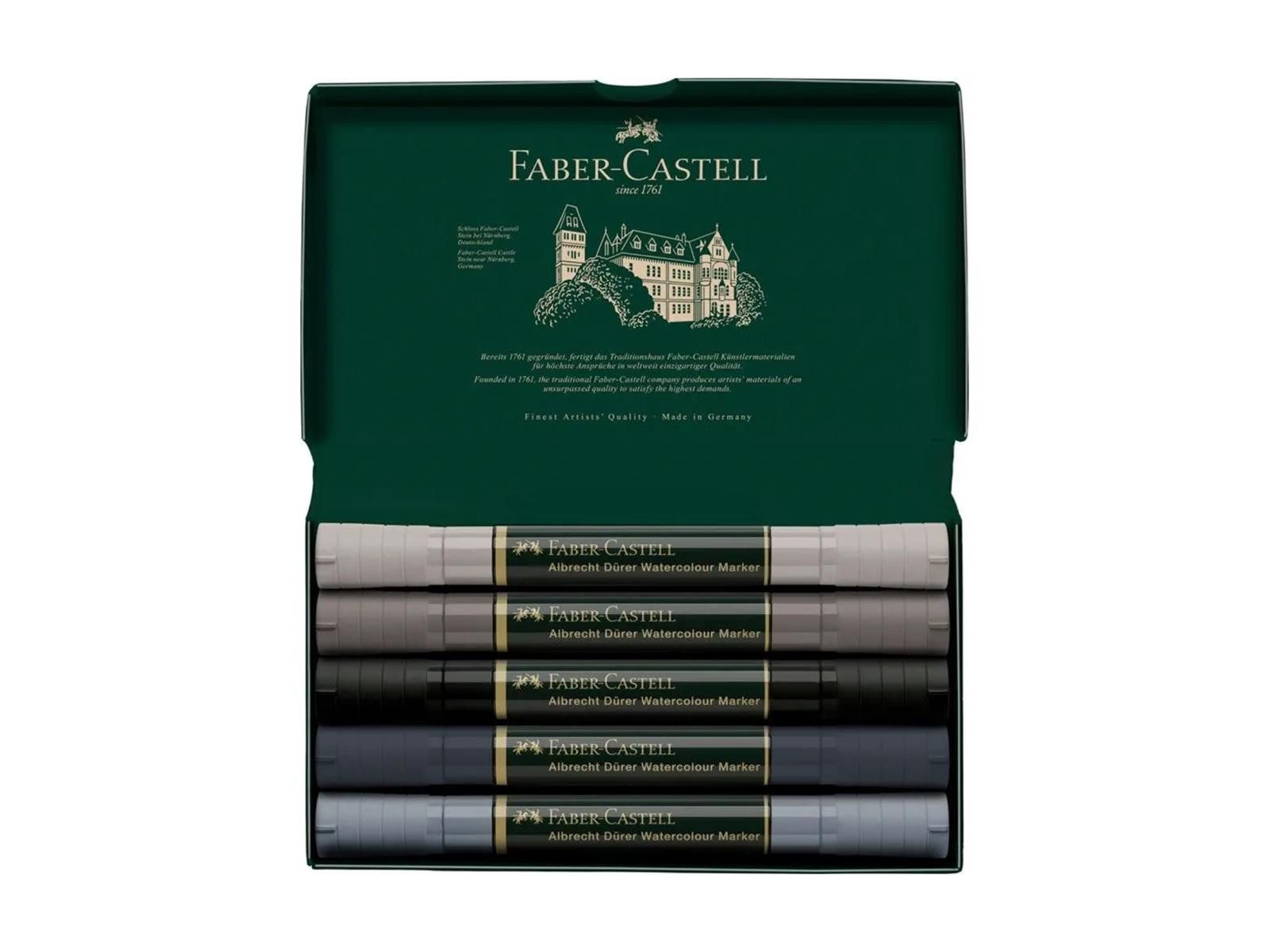 Faber-Castell Aquarellstifte Faber-Castell Albrecht Dürer Aquarellmarker - 5er Etui - grau