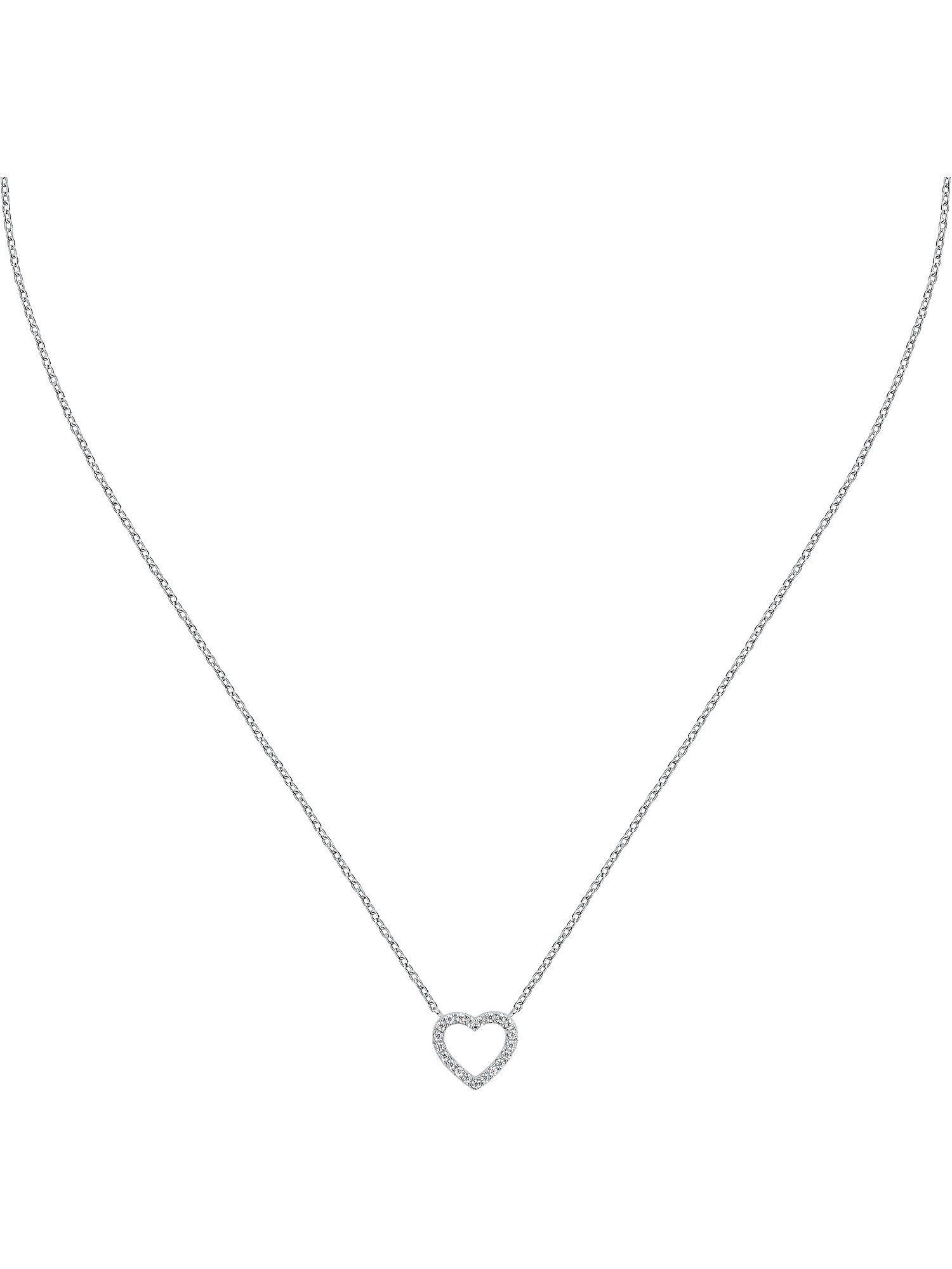 Silberkette FAVS Damen-Kette 925er Silber 40 Zirkonia Herz