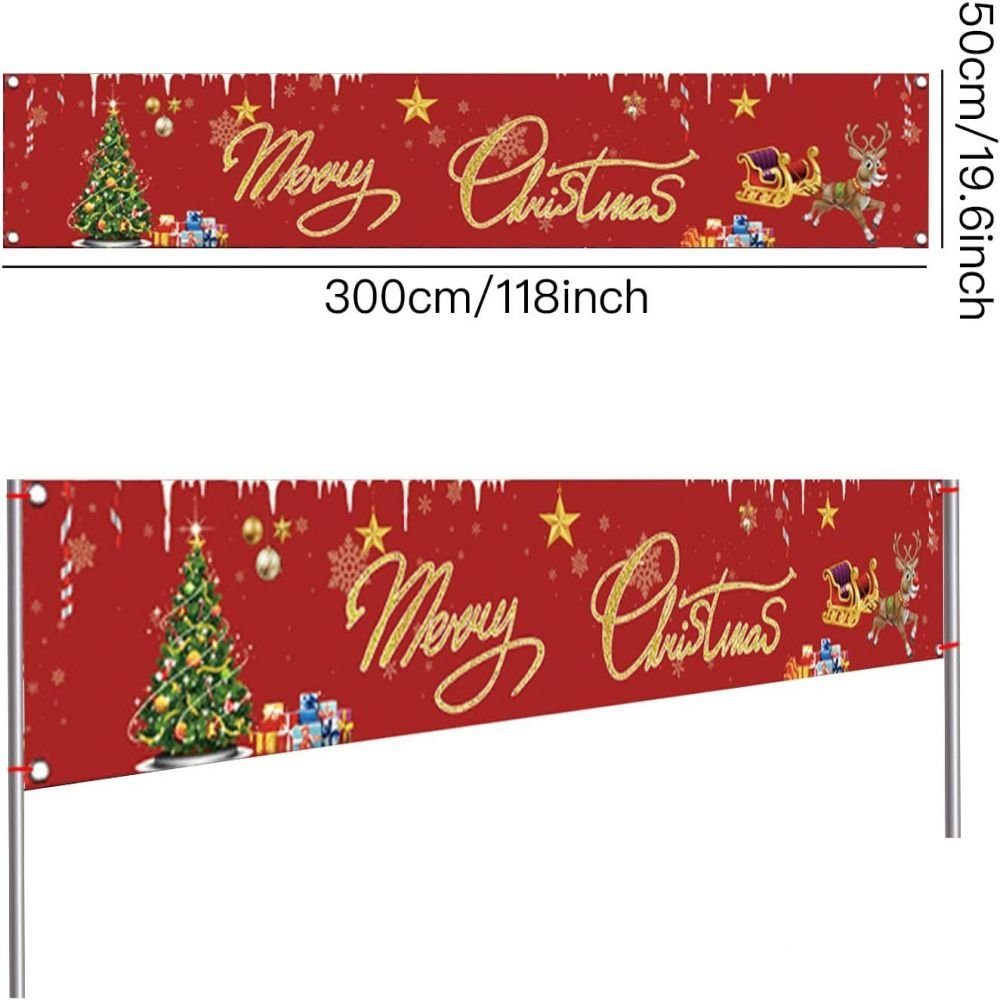 2 Girlande Lubgitsr Aussen Banner Weihnachts Garten Style Banner Dekoration Weihnachtsbanner