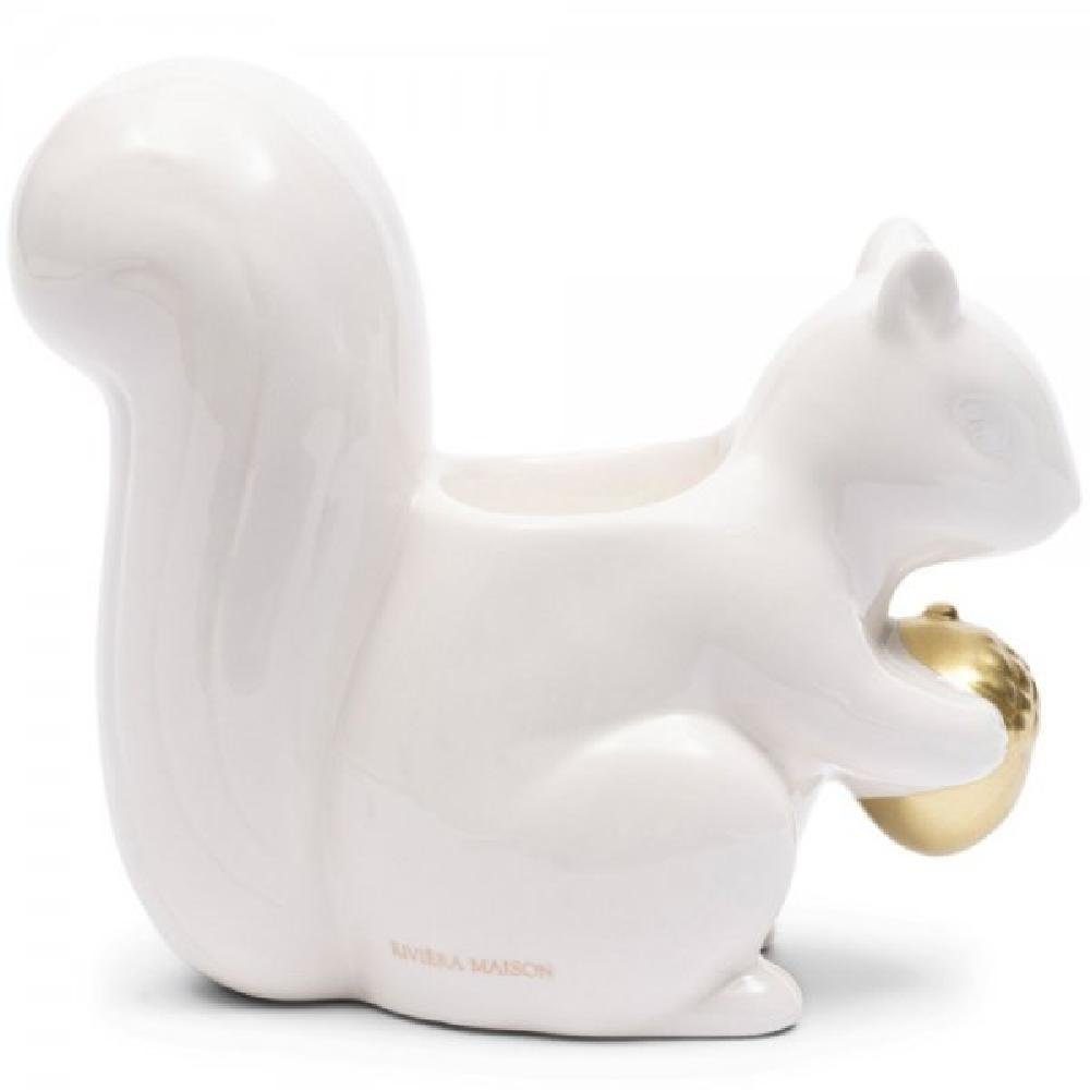 Rivièra Maison Kerzenhalter Teelichthalter RM Lovely Squirrel Weiß (15cm)