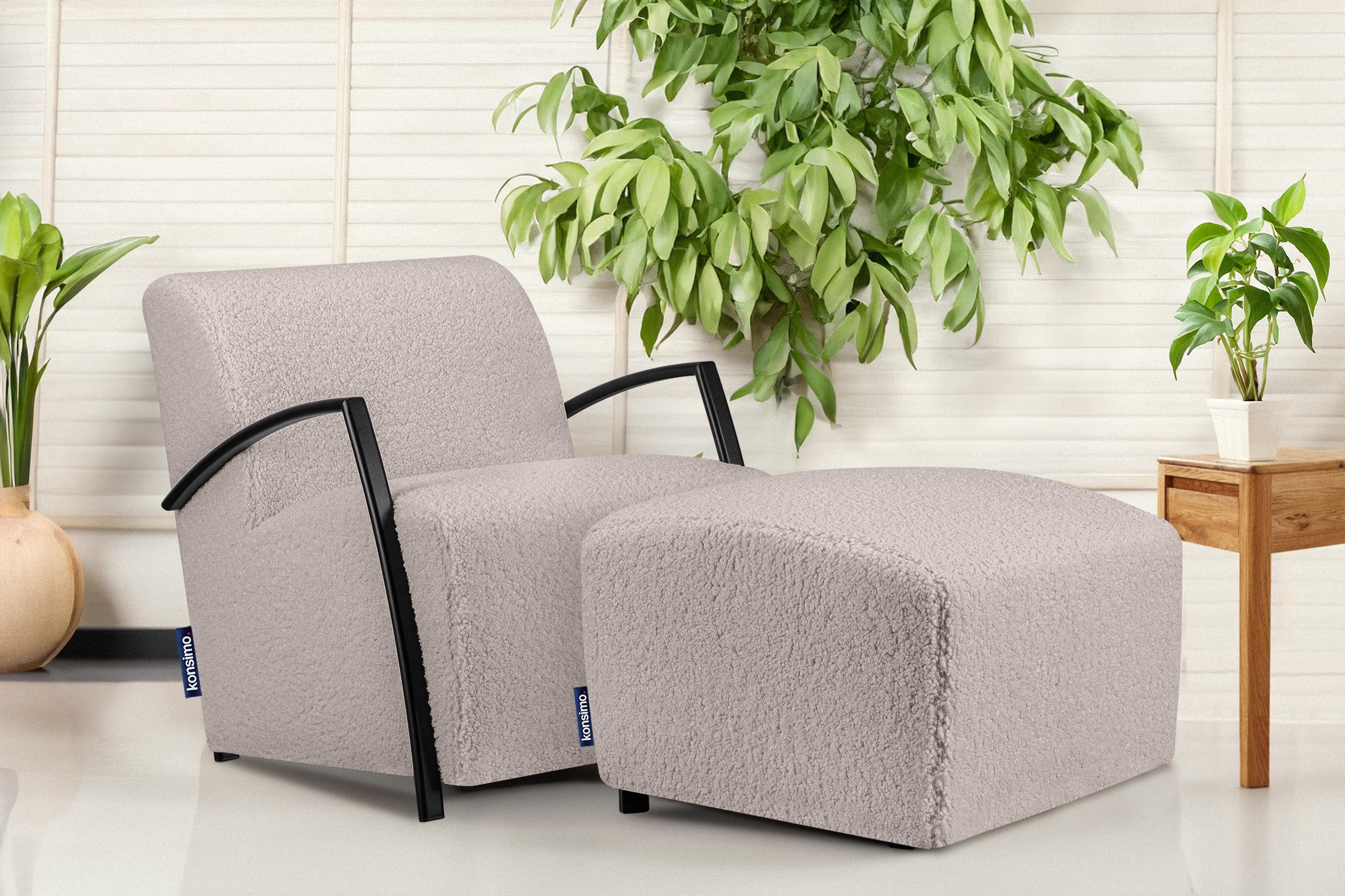 KONSIMO® Cocktailsessel CARO Sessel, mit gewellter Feder im Sitz,ergonomische Form für bequemes Sitzen