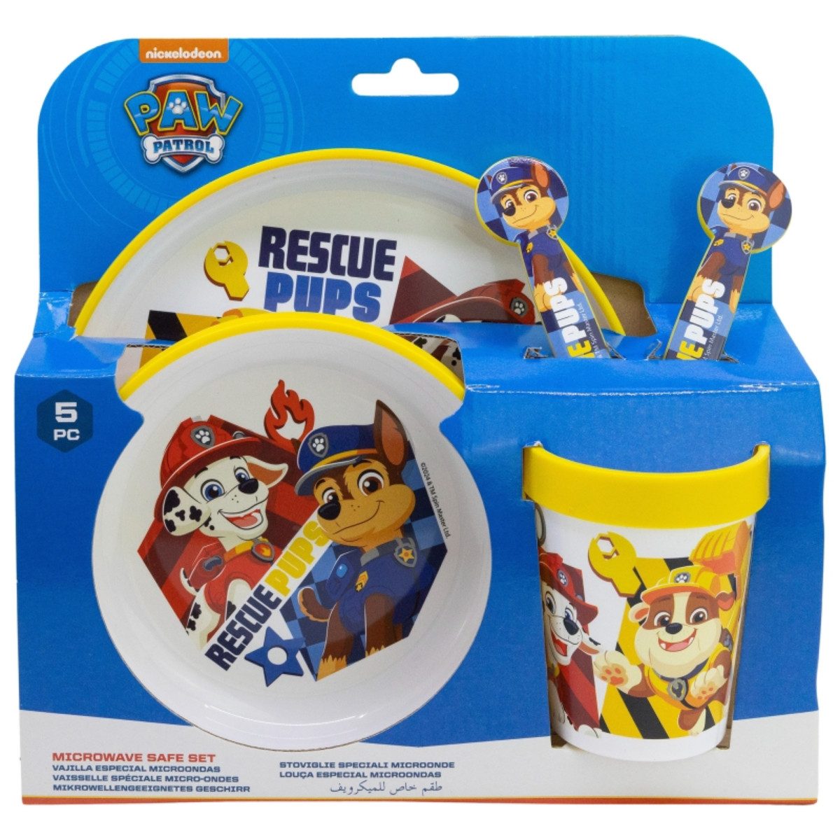 PAW PATROL Kindergeschirr-Set Set 5-teilig Rutschfestes Ess-Set (5-tlg)