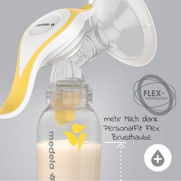 MEDELA Handmilchpumpe Harmony Flex, 2-tlg., 1x Handmilchpumpe, mit 150 ml Flasche - für zuhause und unterwegs