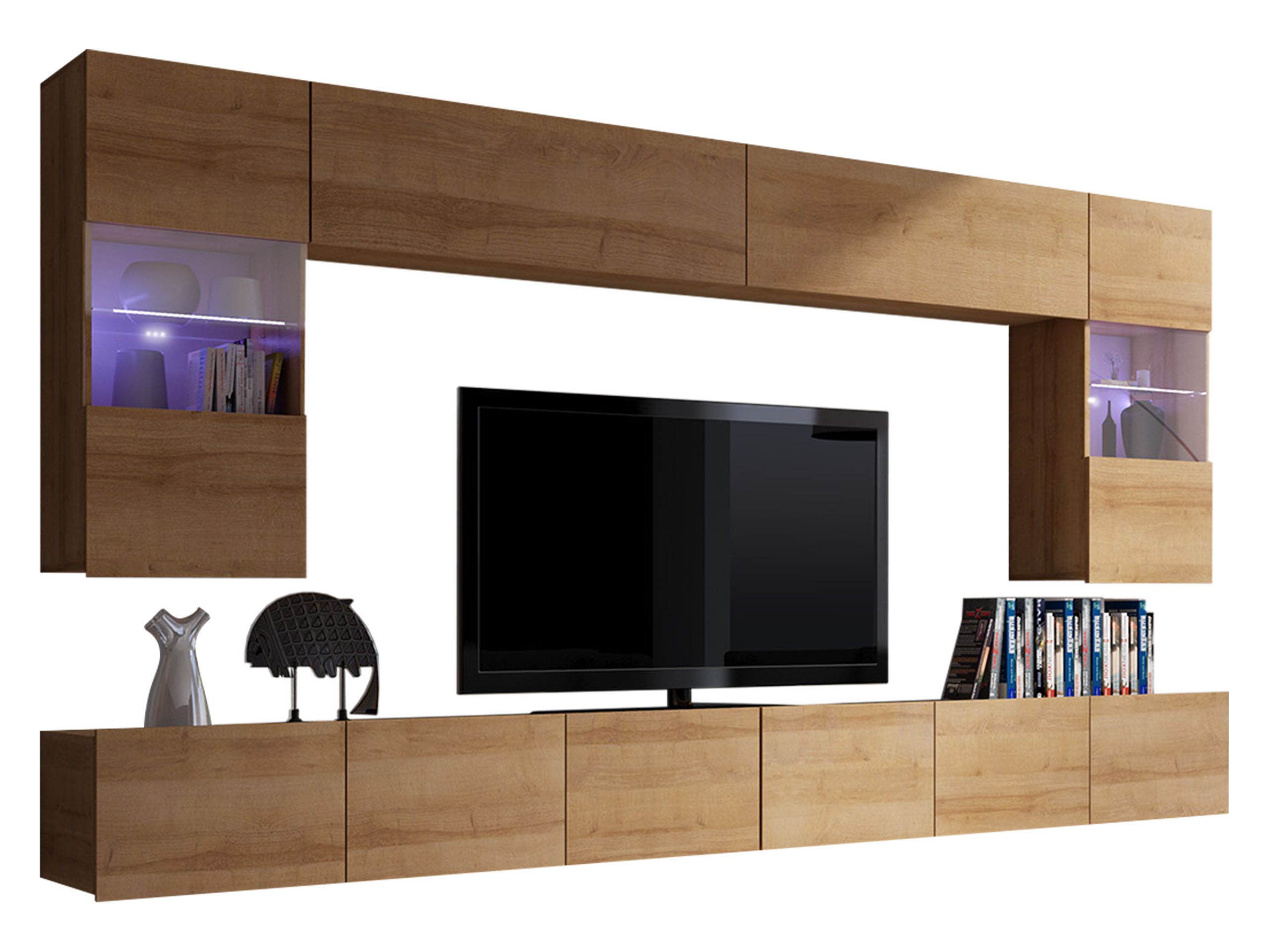 MIRJAN24 Wohnwand Calabrini I, (6er-Set, 2x TV-Lowboard, 2x Wandregal, 2x H günstig online kaufen