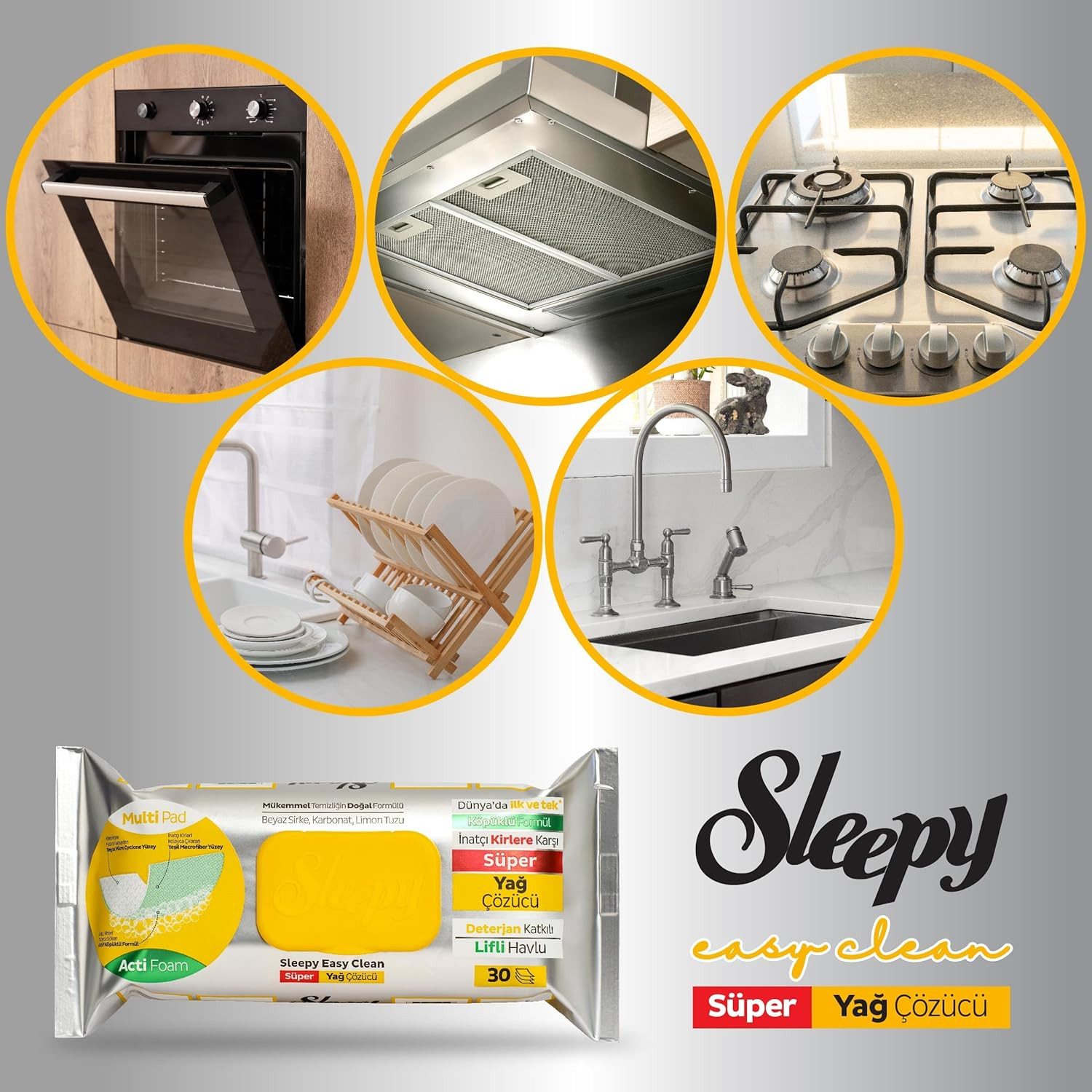 Uzman Sleepy Easy Clean im Set Reinigungstücher Feuchttücher Reinigung Reinigungstücher (Fusselfrei – hinterlässt keine Rückstände, Reißfest, Saugstark)