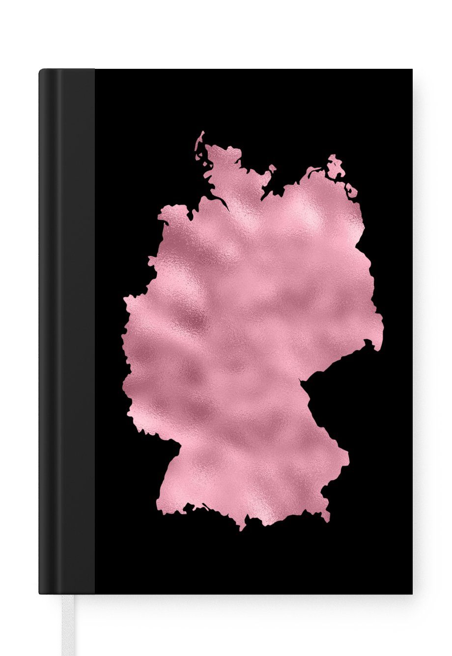 Seiten, Tagebuch, 98 Merkzettel, - Haushaltsbuch Notizbuch - Notizheft, Deutschland Karte A5, Rosa, MuchoWow Journal,