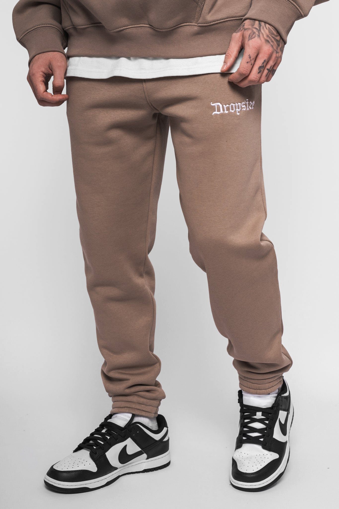 Dropsize Jogginghose DJ1 Herren Jogginghose Jogger Hose 360 GSM Sweatpants Jogging Hose Pants Silver Mink