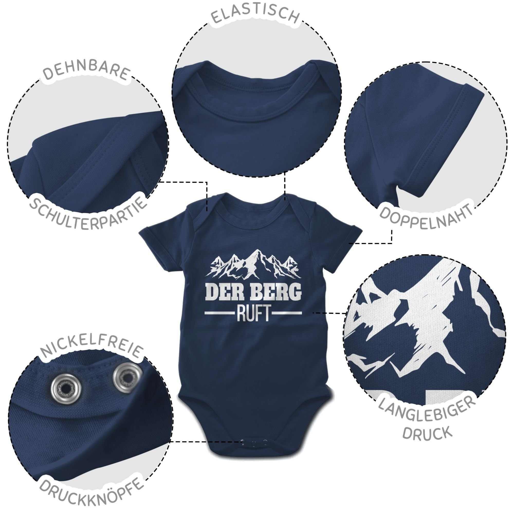 Shirtracer Shirtbody Der Berg ruft Bewegung Navy Sport Blau Baby 1 &