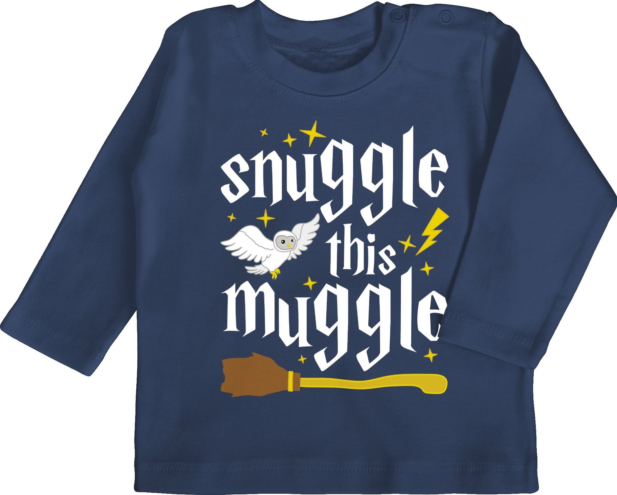 Shirtracer T-Shirt Snuggle This Muggle Harry Strampler Baby Mädchen & Junge 2 Navy Blau