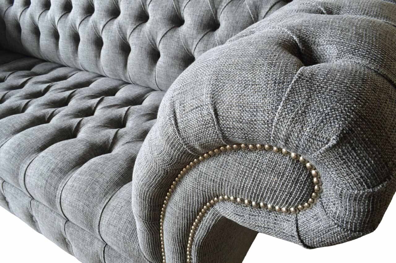 Sofa Sofa Designer Möbel Textil, Sofas Couchen Grau JVmoebel Made Luxus Dreisitzer Europe In Couch