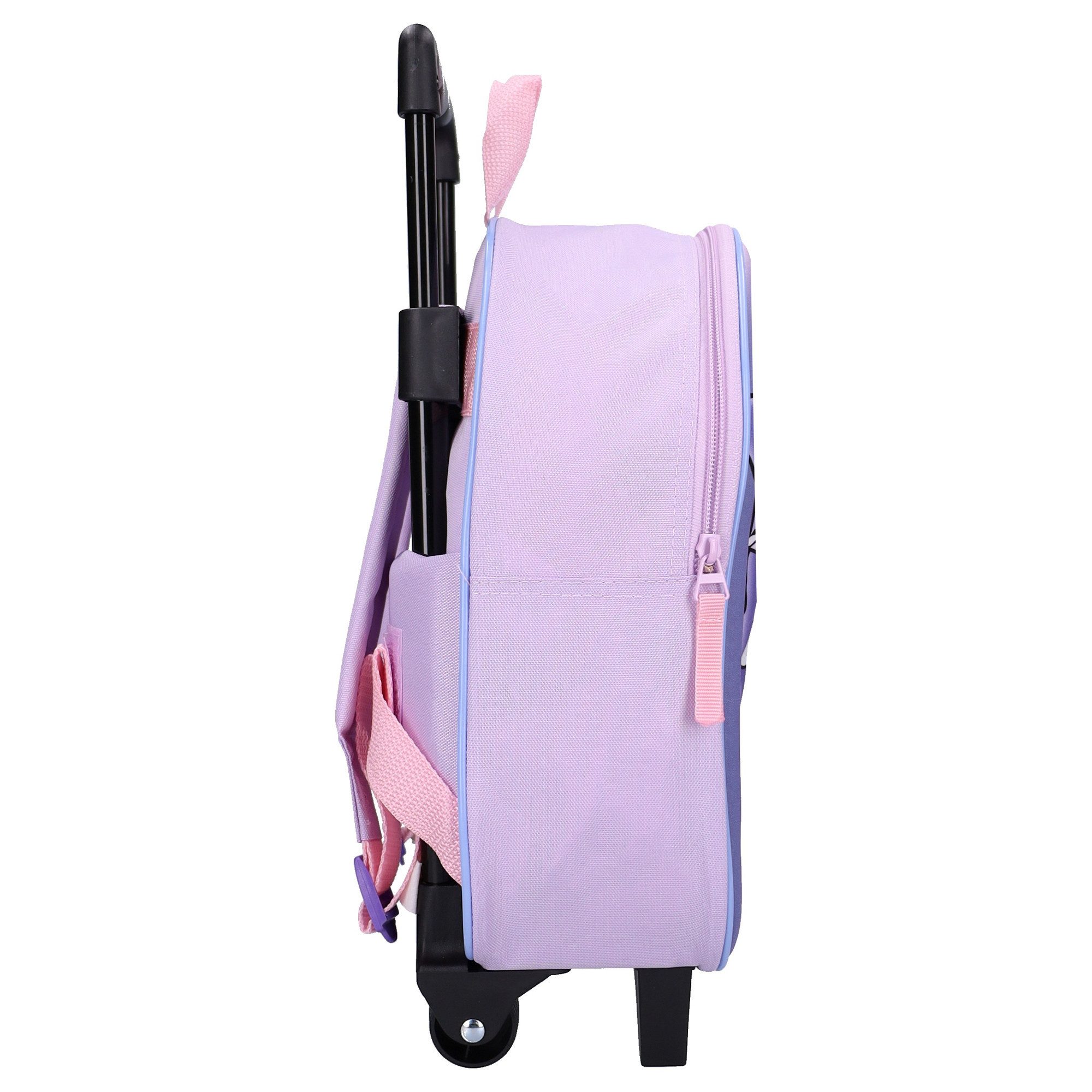 SANRIO Rucksack Kuromi Trolley Rucksack 3D Schulrucksack Reisetasche mit Ziehgriff