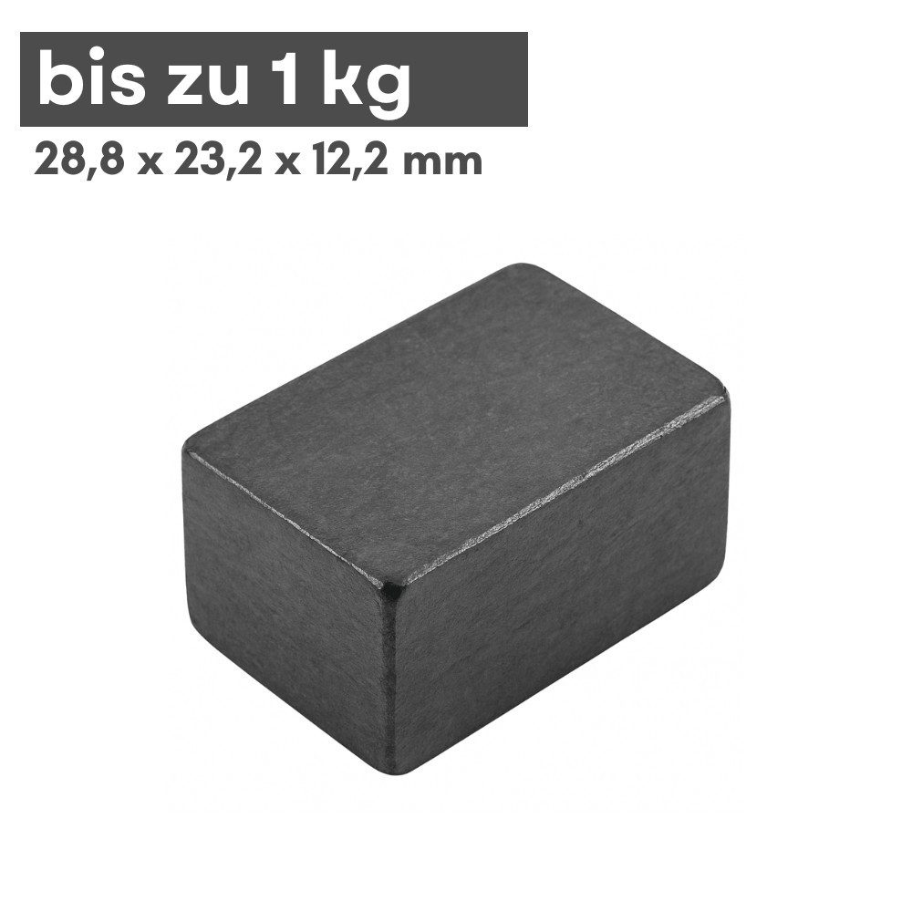 MaajeeKuto Magnet Ferrit Magnet 28,8x23,2x12,2 mm Y30 – 1 kg Haftkraft (1-St)