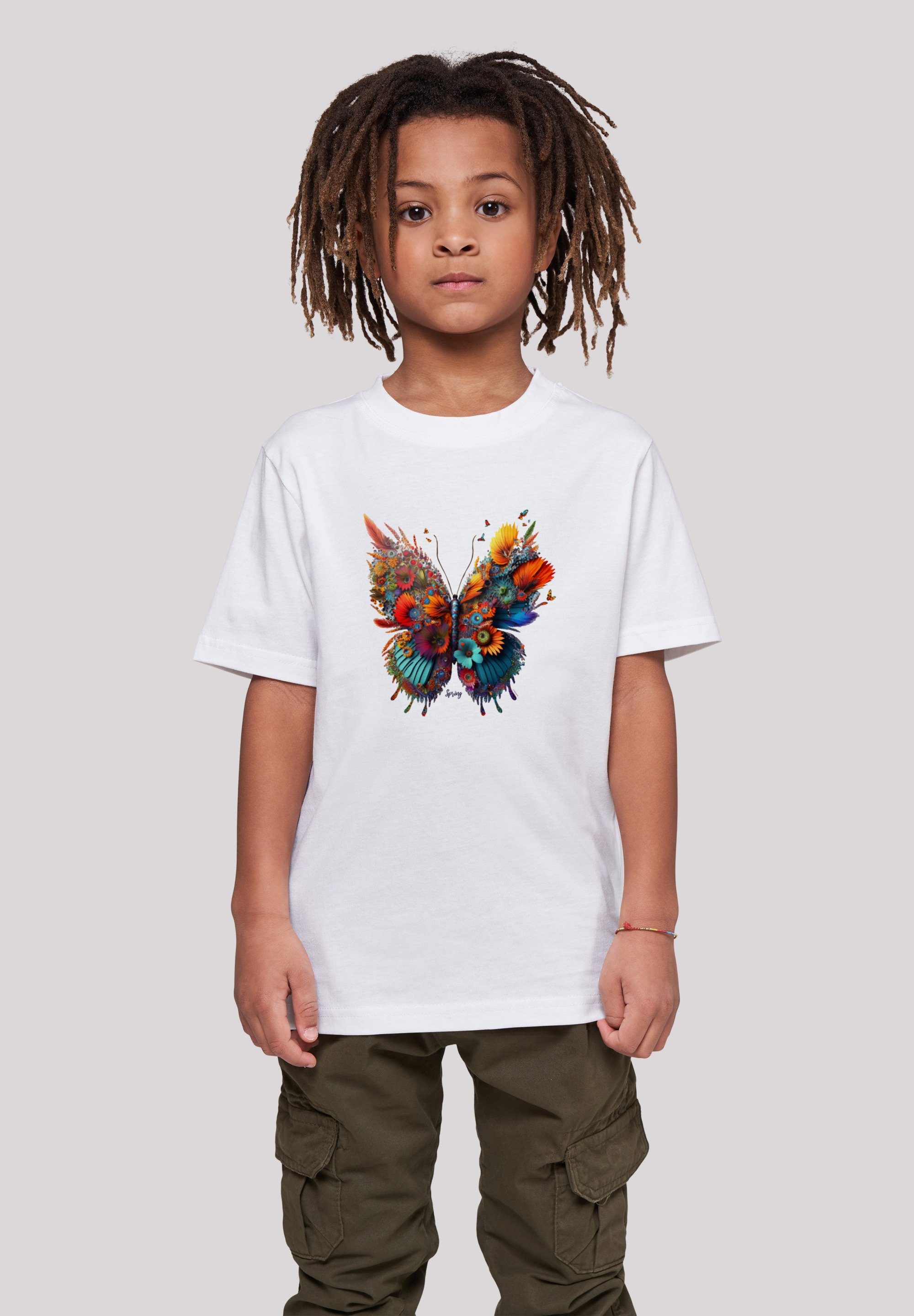 F4NT4STIC T-Shirt Schmetterling Blumen Tee Unisex Print