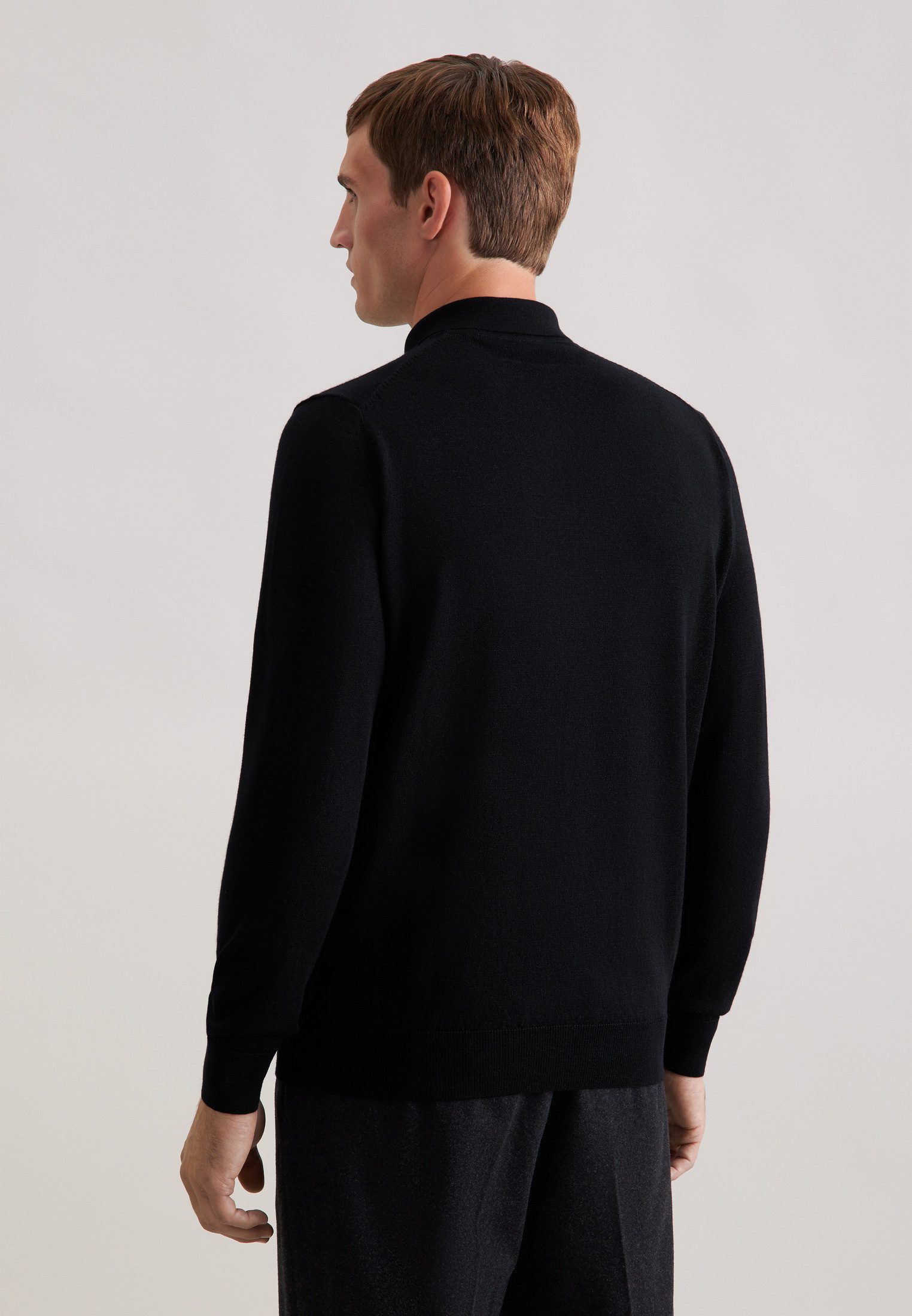 seidensticker Strickpullover Schwarze Rose 1/1 Kragen Uni