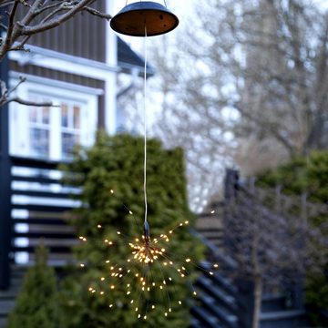 MARELIDA LED Solarleuchte LED Solar Gartendeko FEUERWERK 90 warmweiße LED 26cm Sensor hängend, LED Classic, warmweiß (2100K bis 3000K)