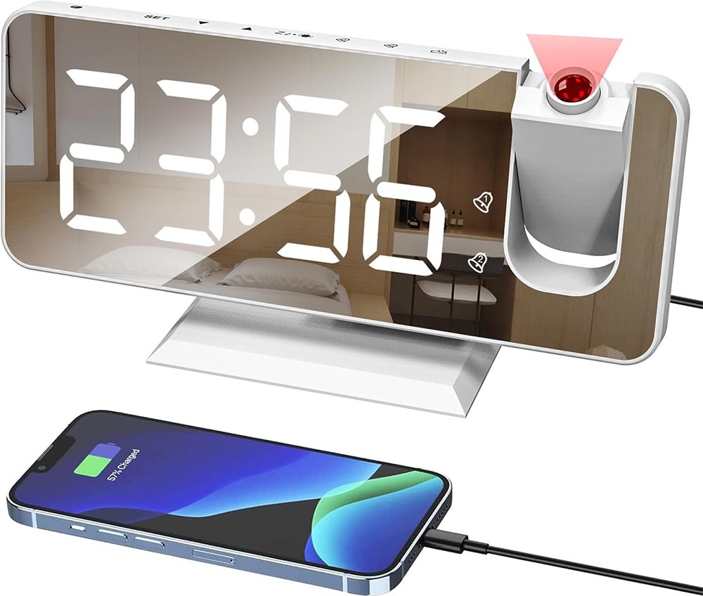REDOM Projektionswecker Digitalwecker Projektionsuhr Spiegelwecker Wecker m günstig online kaufen