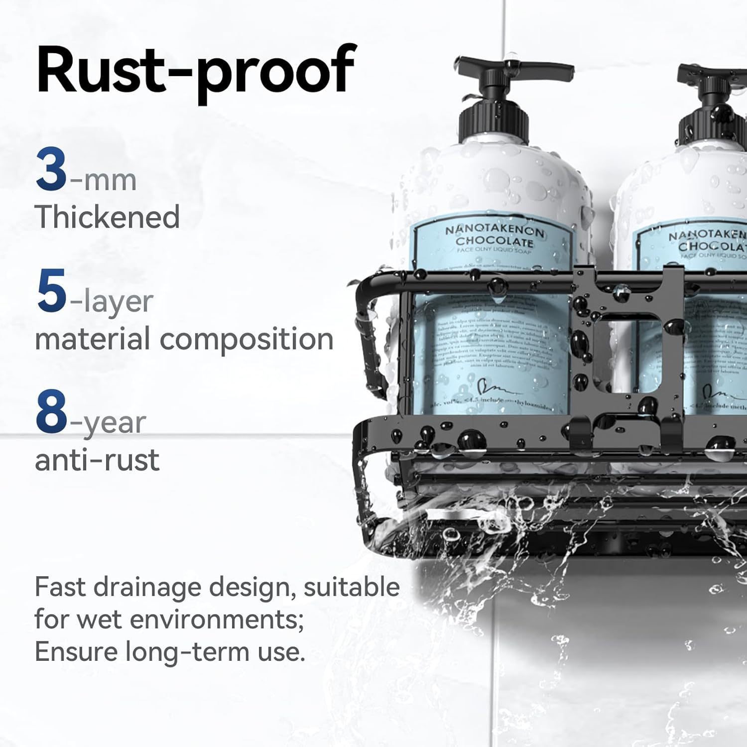 POPOLIC Duschregal Duschablage Ohne Bohren - 6 Stücke Rostfreies Duschgel H günstig online kaufen