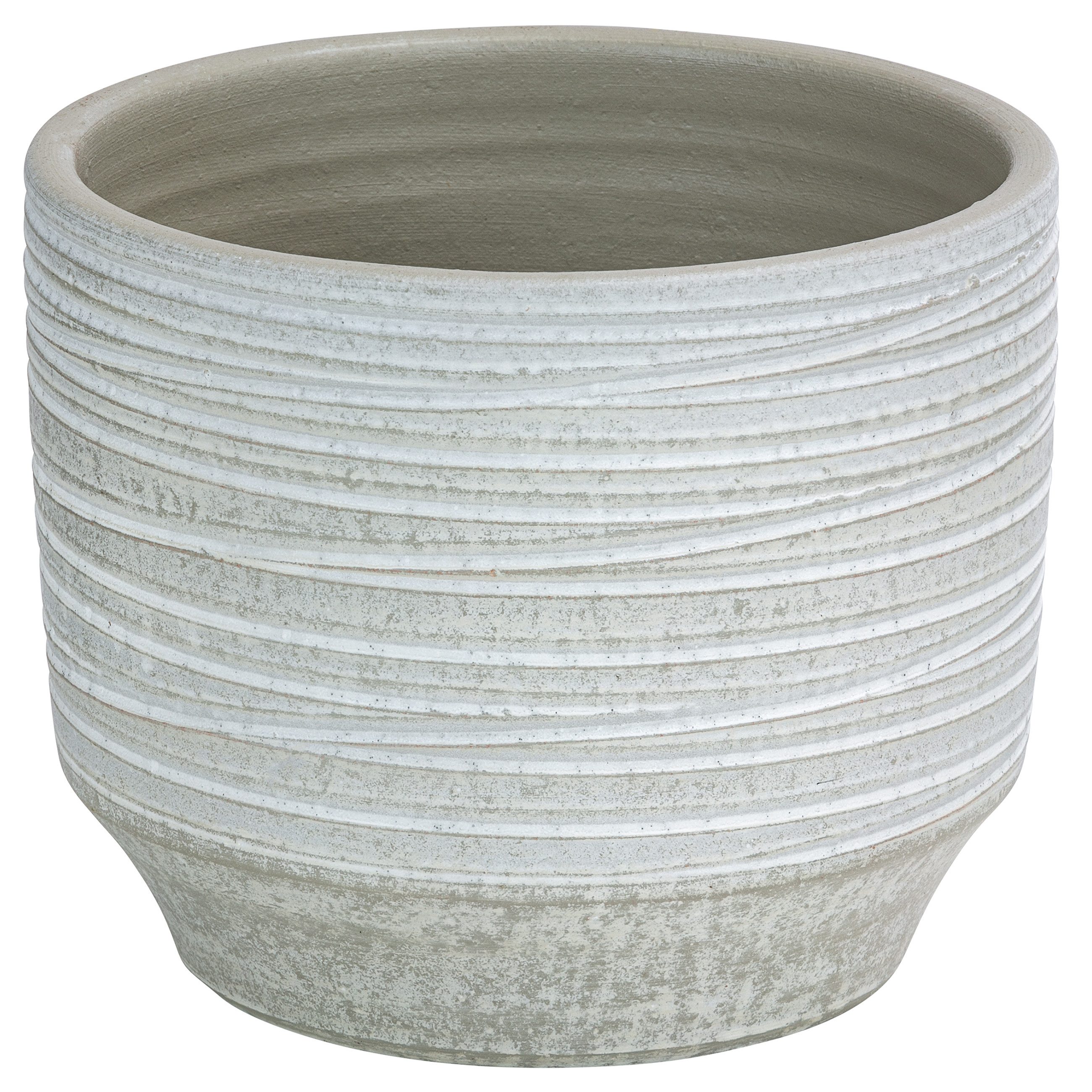 Dehner Übertopf Kim, konischer Blumentopf, handgefertigt, Keramik, hellgrau günstig online kaufen