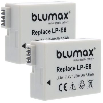Blumax Set mit Lader für Canon LP-E8 EOS 550D 1020 mAh Kamera-Ladegerät
