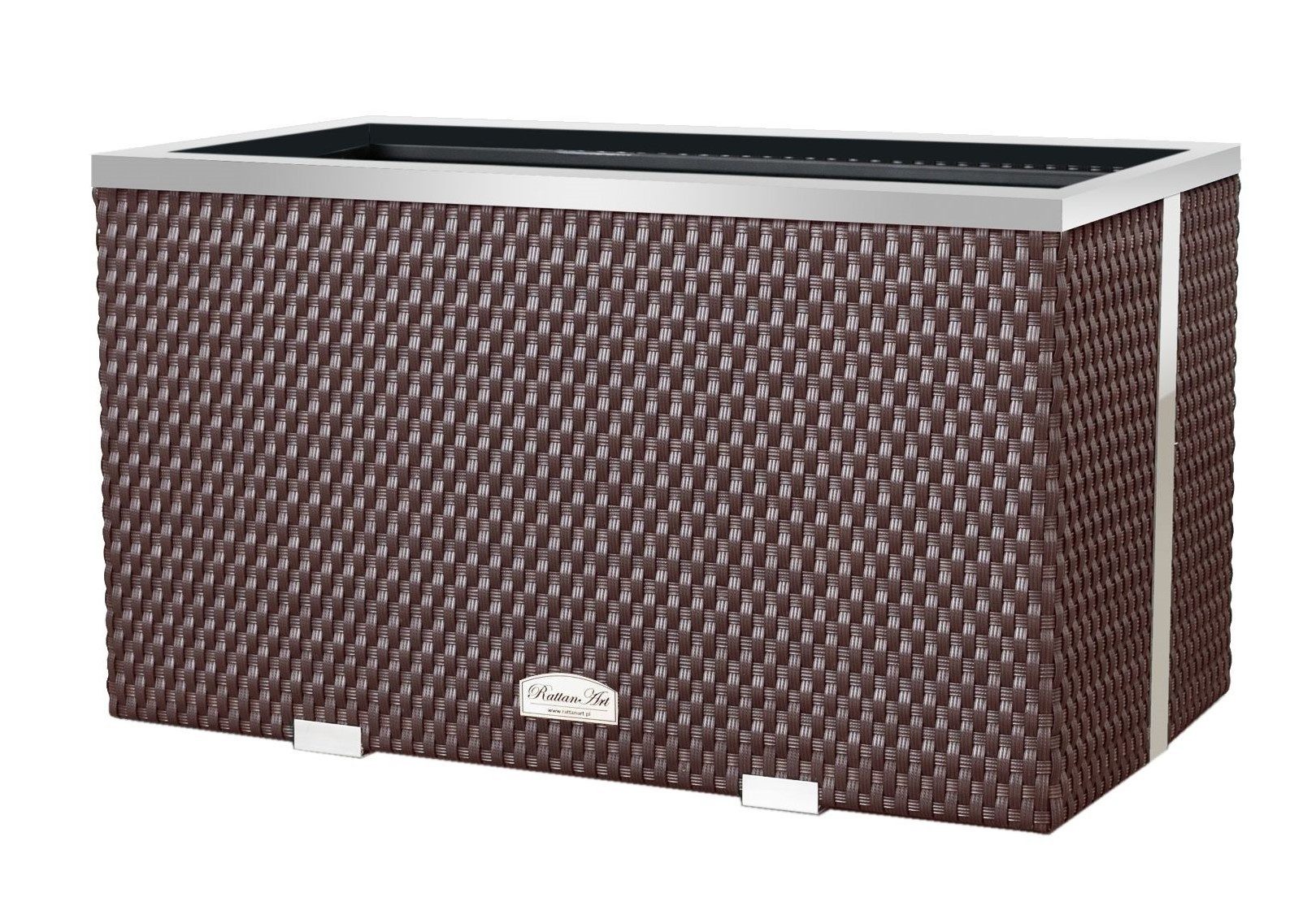 dynamic24 Pflanzkübel, Polyrattan Pflanzgefäß mit Alurahmen günstig online kaufen