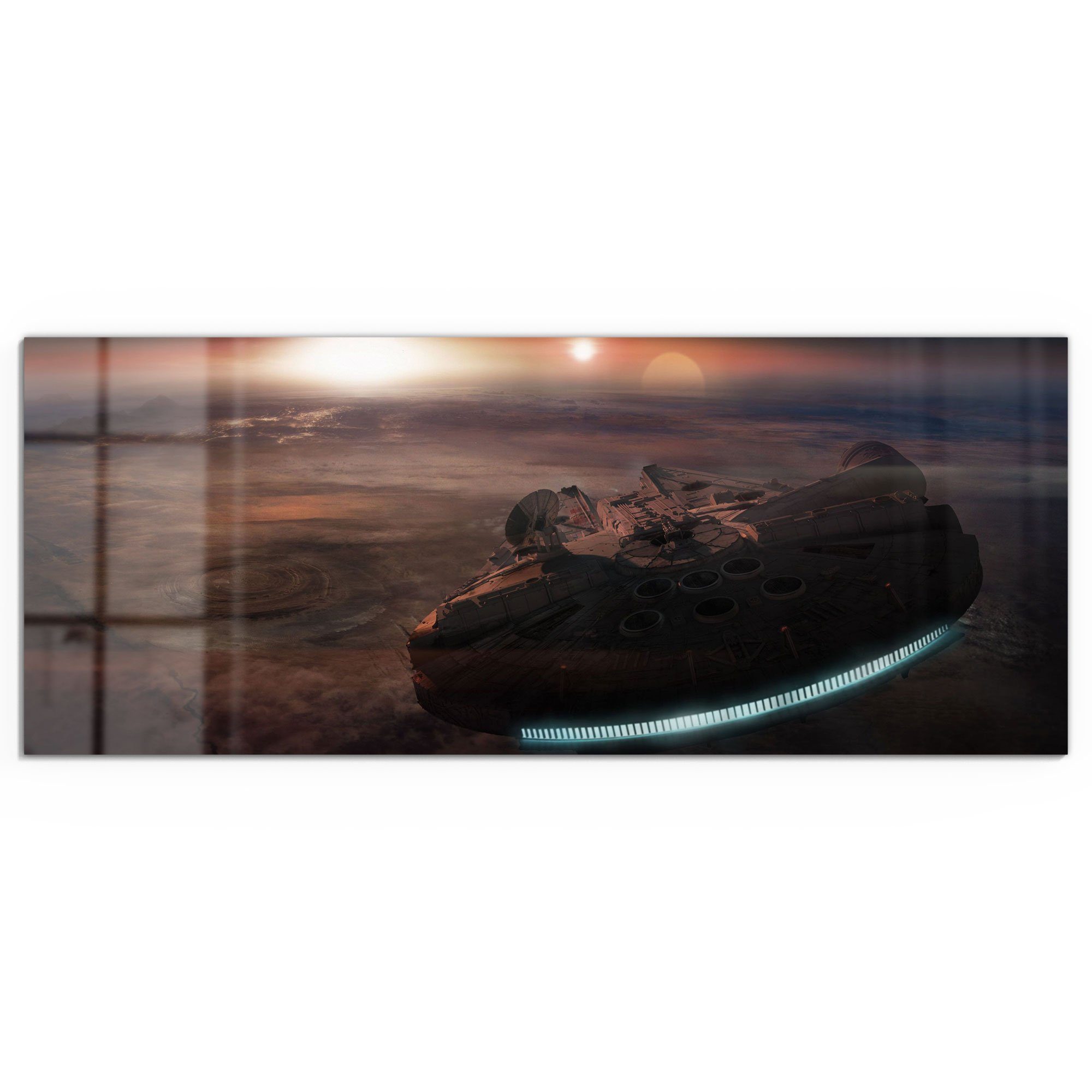 DEQORI Glasbild 'Millennium Falcon Dunkel', 'Millennium Falcon Dunkel', Gla günstig online kaufen
