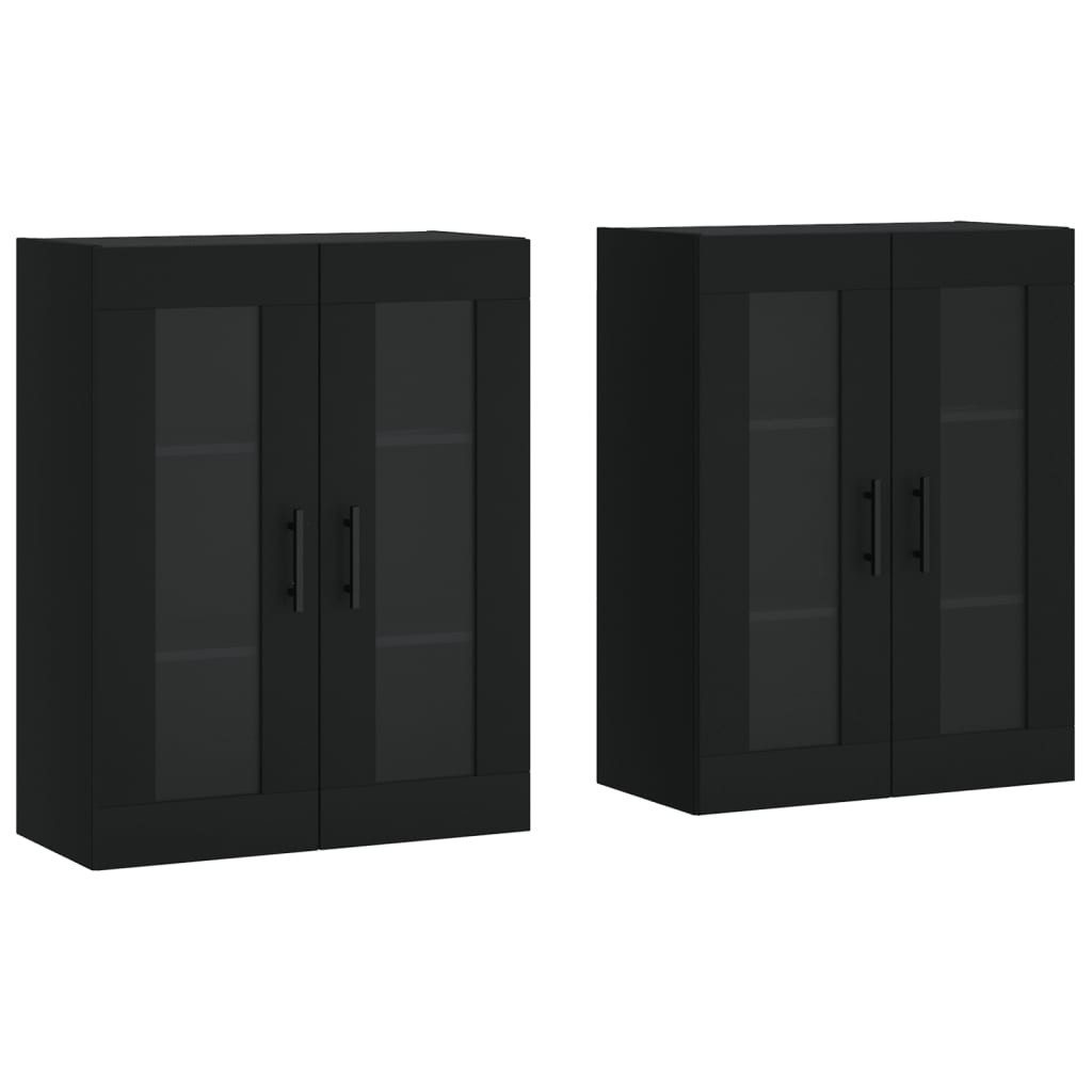 vidaXL Sideboard Wandschränke 2 Stk. Schwarz günstig online kaufen