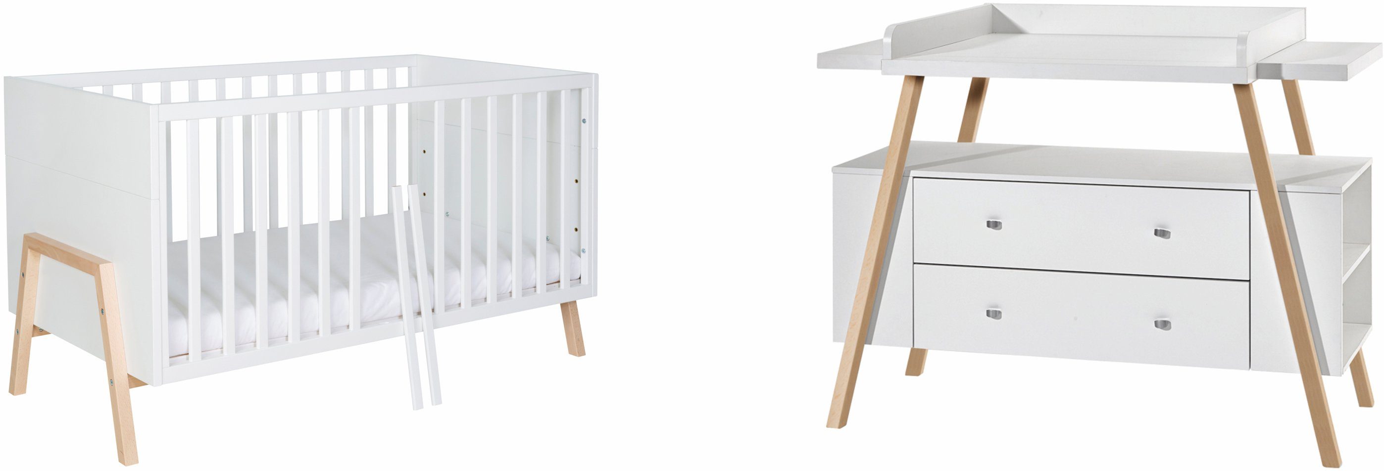 Schardt Babymöbel-Set »Holly Nature«, (Spar-Set, 2-St), mit Kinderbett und  Wickelkommode; Made in Germany online kaufen | OTTO