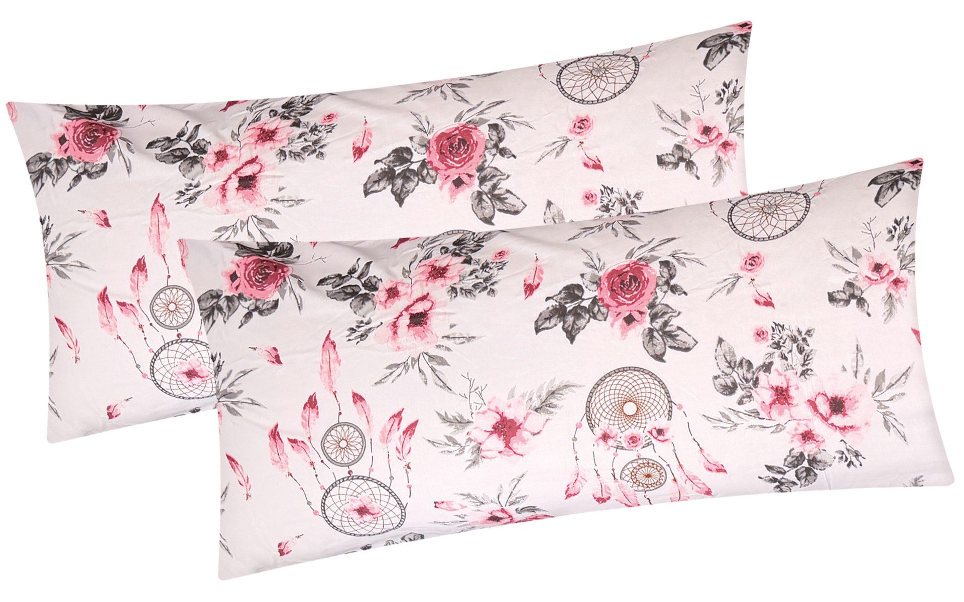 Heubergshop Kissenbezug, (2 Stück), 2er Set, 40x80cm - Blumen Geblümt (KY-Traumfänger-40x80)