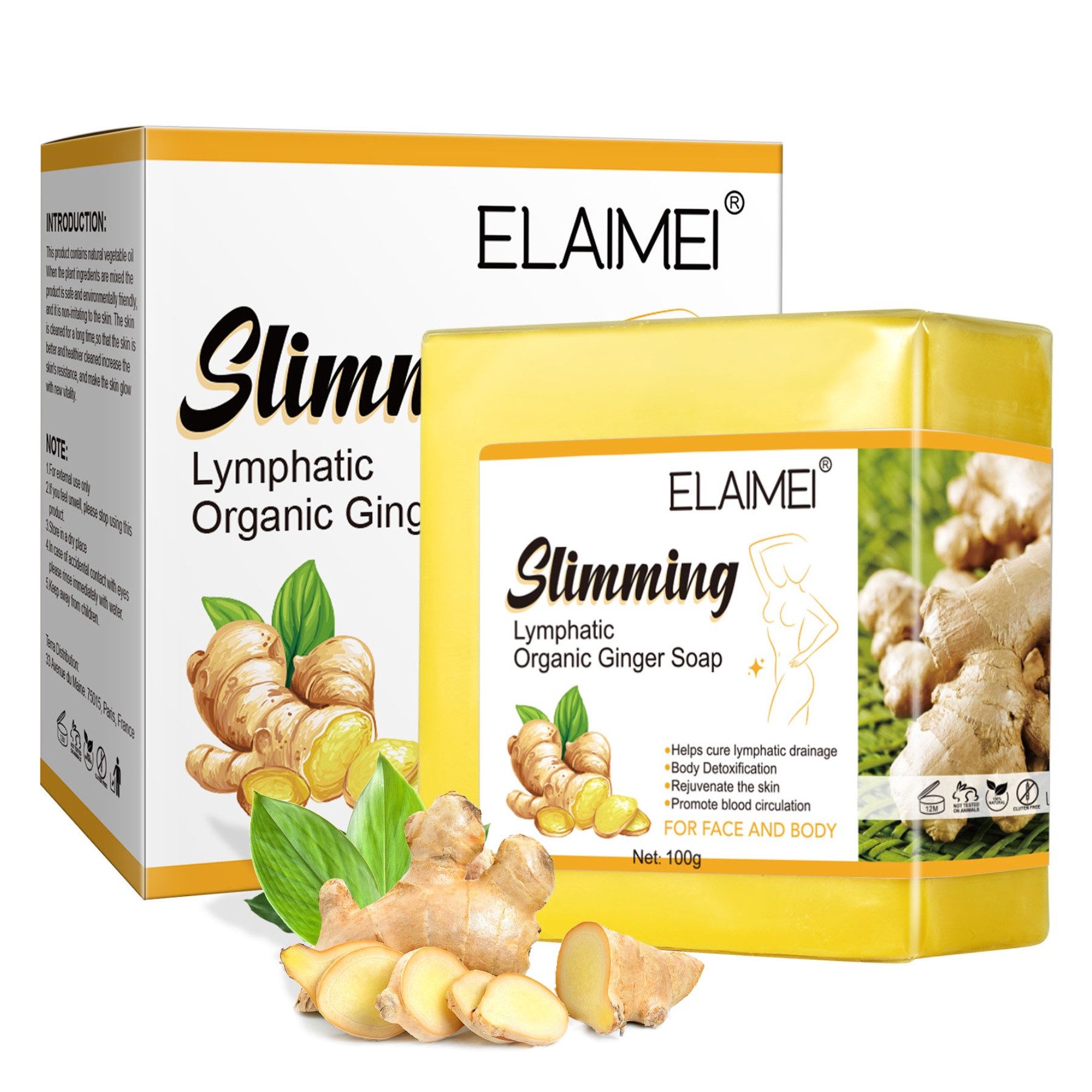 P-Beauty Cosmetic Accessories Feste Duschseife Ingwer Ginger Seife Kojisäure-Seife Seifenstück Gesichtsseife Body, 1-tlg., Seife, Reduziert Schwellungen, Gesicht, Haut, Körper