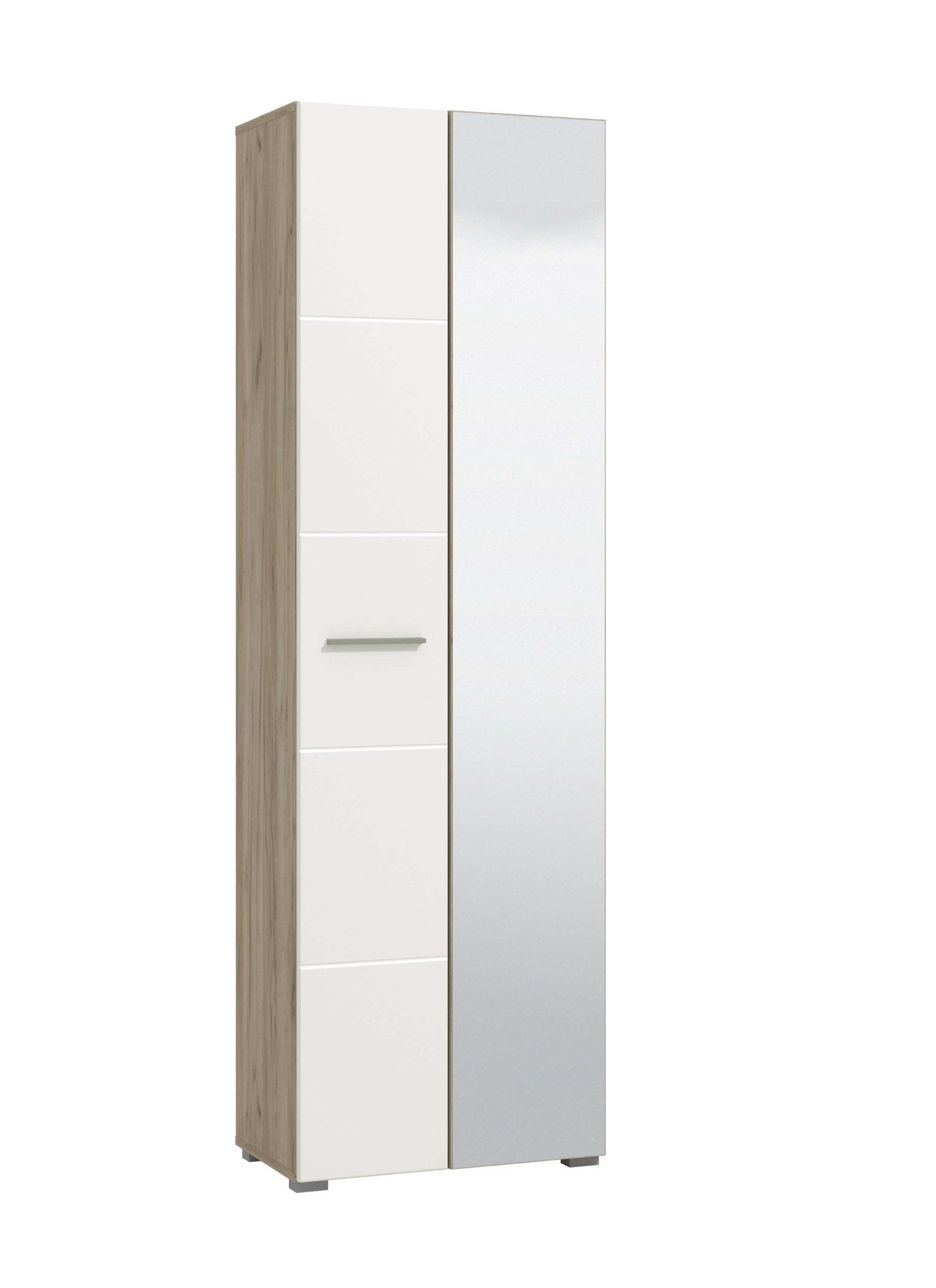 Home affaire Garderobenschrank Beny Kleiderschrank, Stauraumschrank, Flurschrank, Höhe 193 cm Hochglanzfronten, Spiegeltür, Breite 60 cm, ausziehbare Kleiderstange