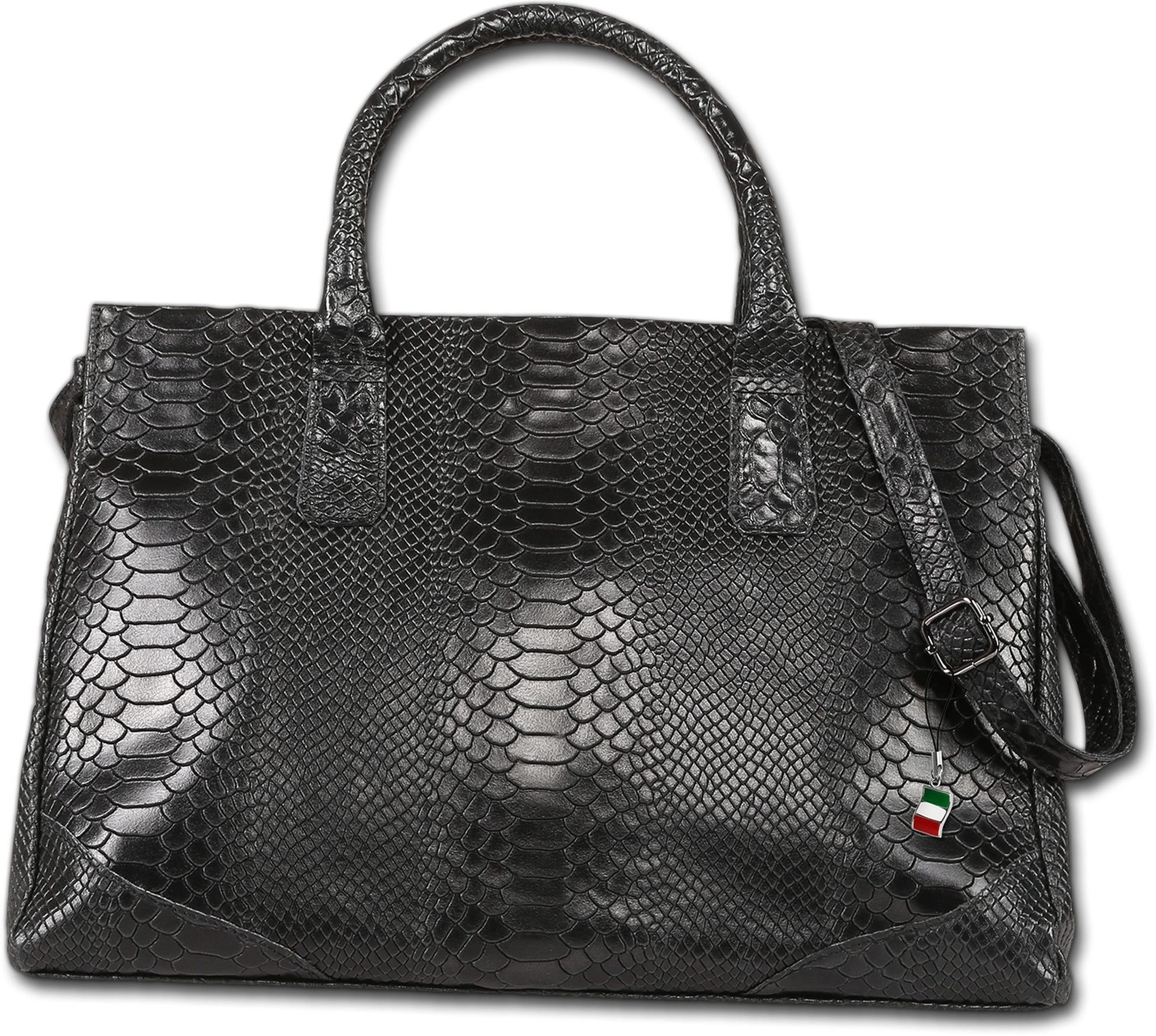 FLORENCE Henkeltasche Florence Damen Henkeltasche Echtleder (Henkeltasche, Henkeltasche), Damen Tasche Echtes Leder schwarz