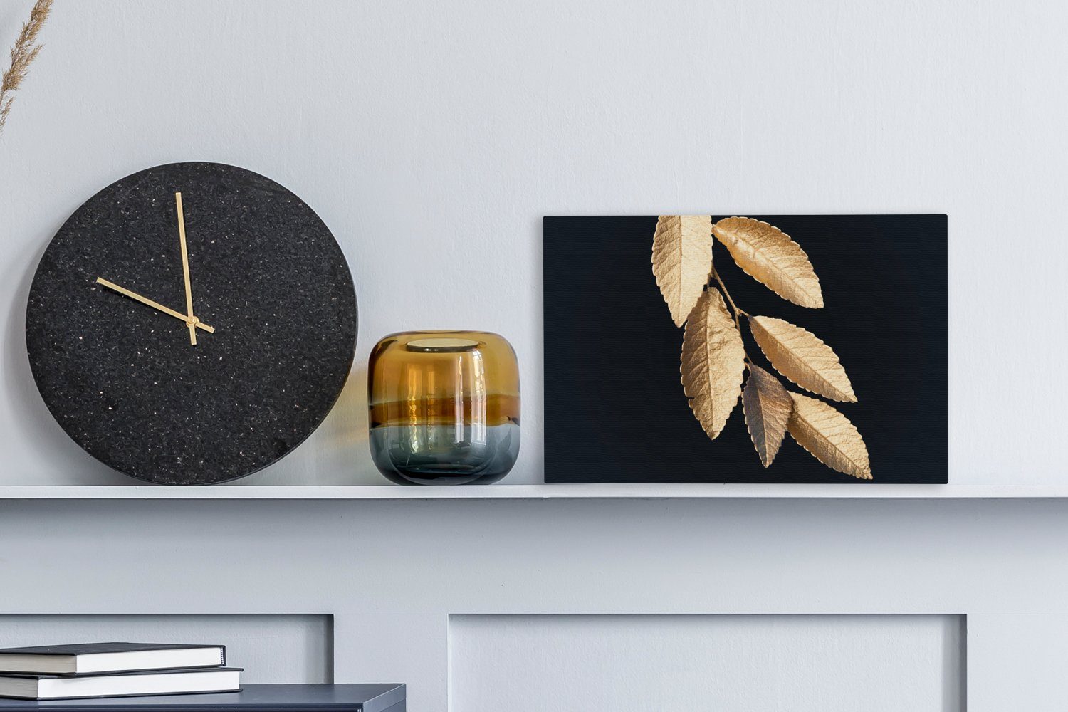 OneMillionCanvasses® Leinwandbild Blätter - Schwarz - günstig online kaufen