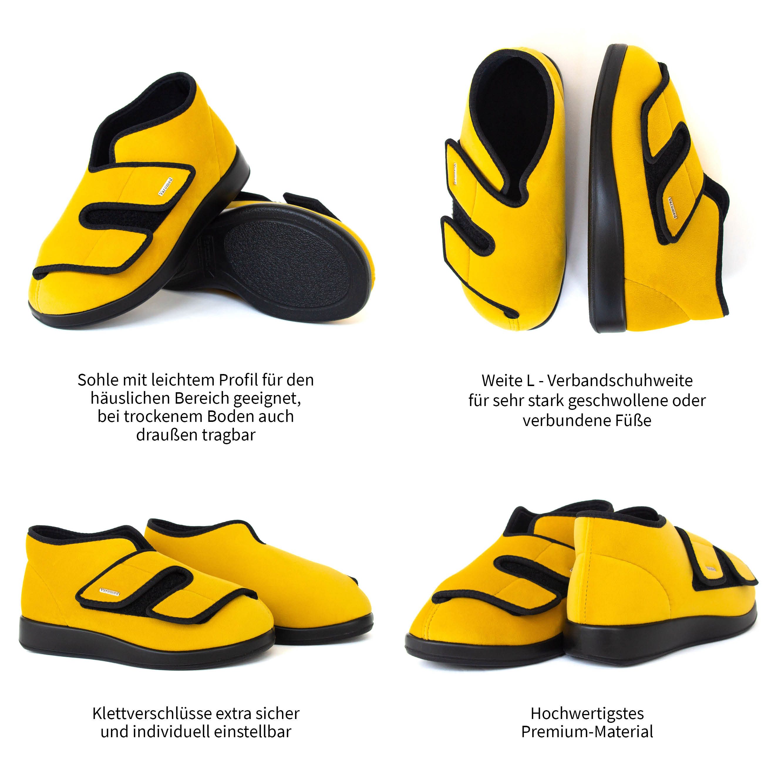 VAROMED Genua Verbands- & Komfortschuh Weite L mit Klett Hausschuh