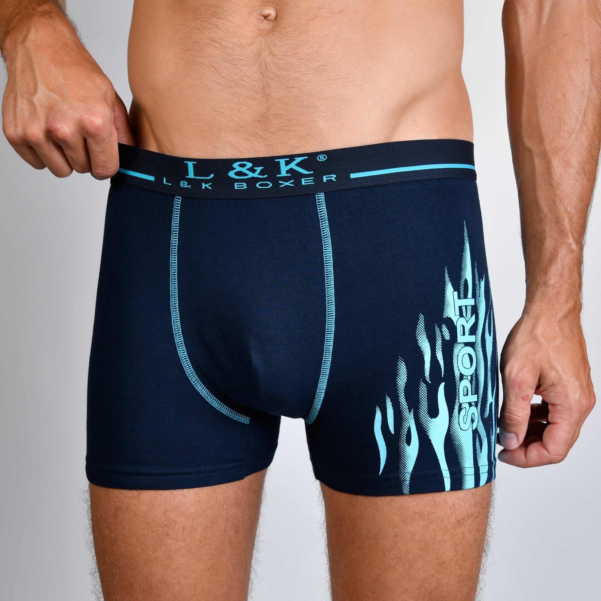 L&K Boxershorts 1104-1121 (10er-Pack) Herren Boxershorts mit tollem Motiven – Bild 4 von 5